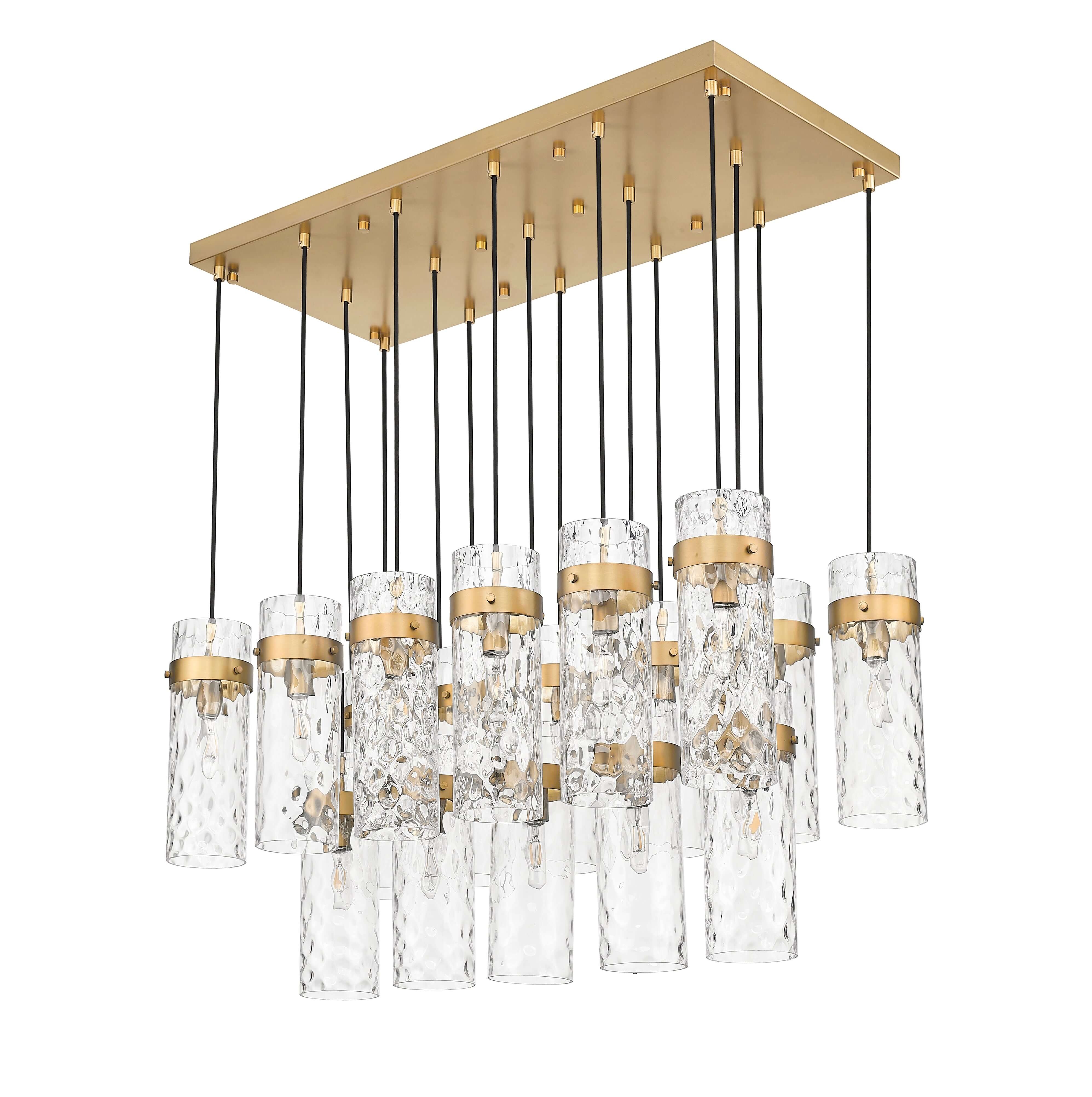 Fontaine 17 Light Linear Chandelier Rubbed Brass