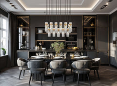 Fontaine 17 Light Linear Chandelier Rubbed Brass