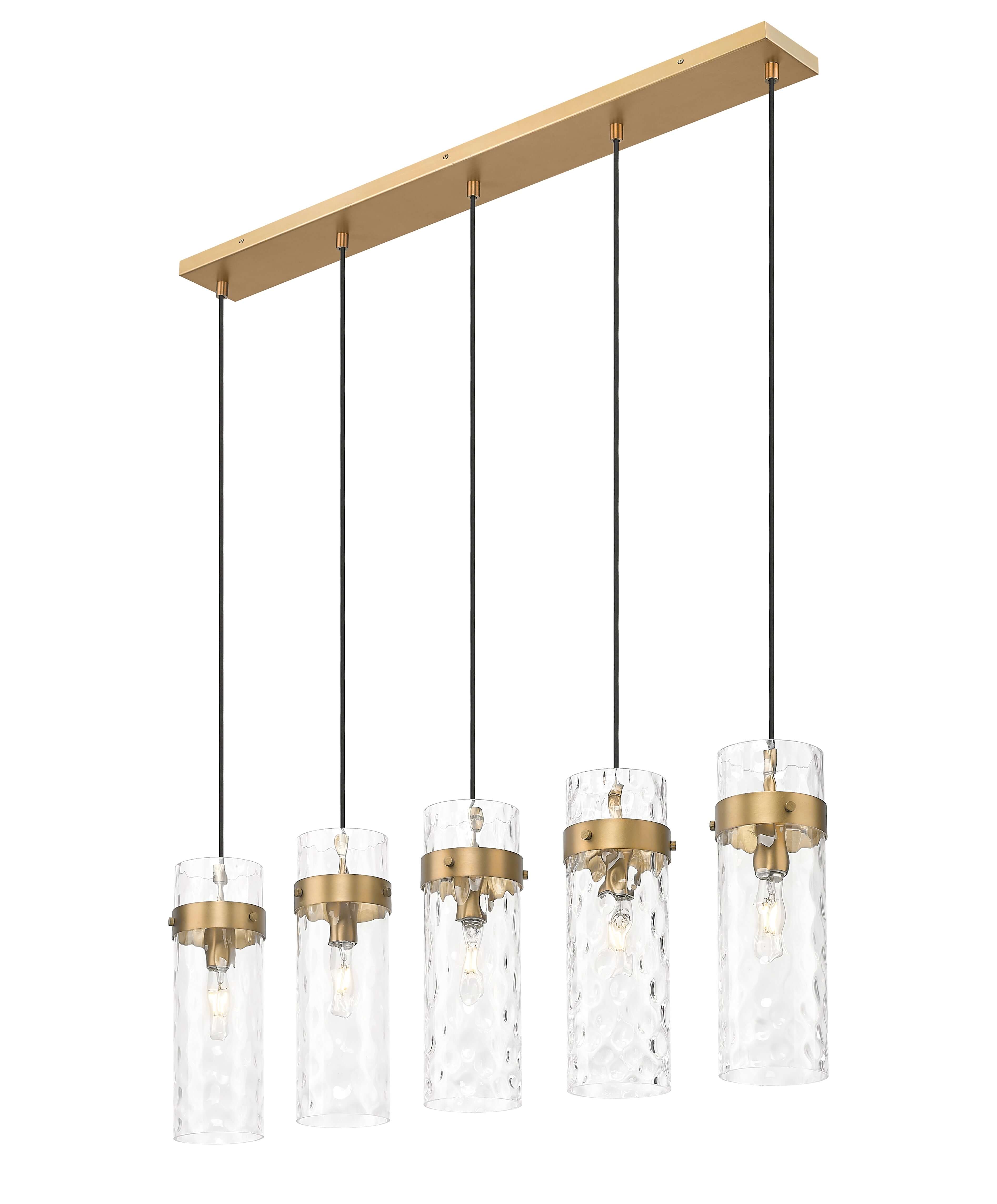 Fontaine 5 Light Linear Chandelier Rubbed Brass