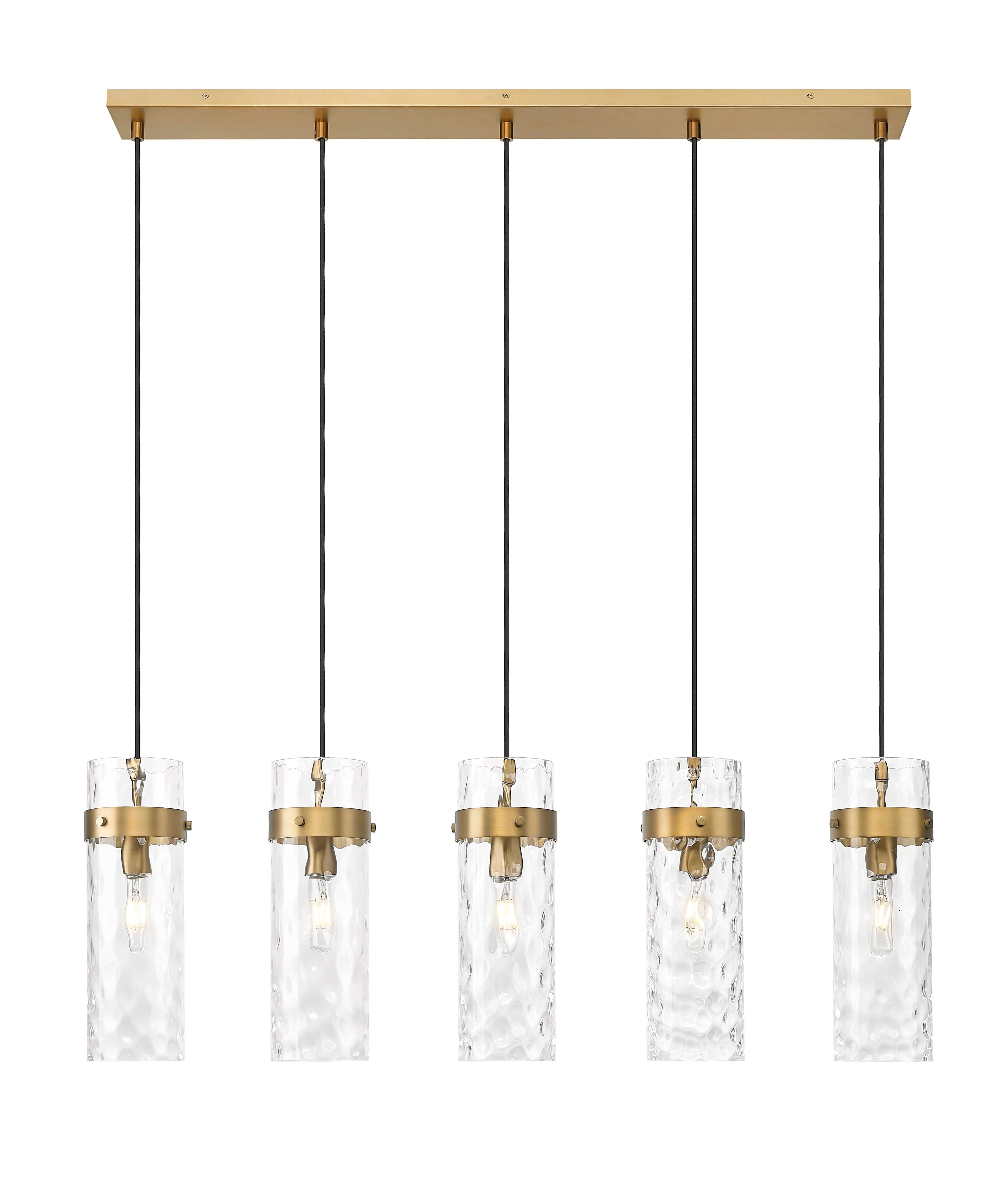 Fontaine 5 Light Linear Chandelier Rubbed Brass