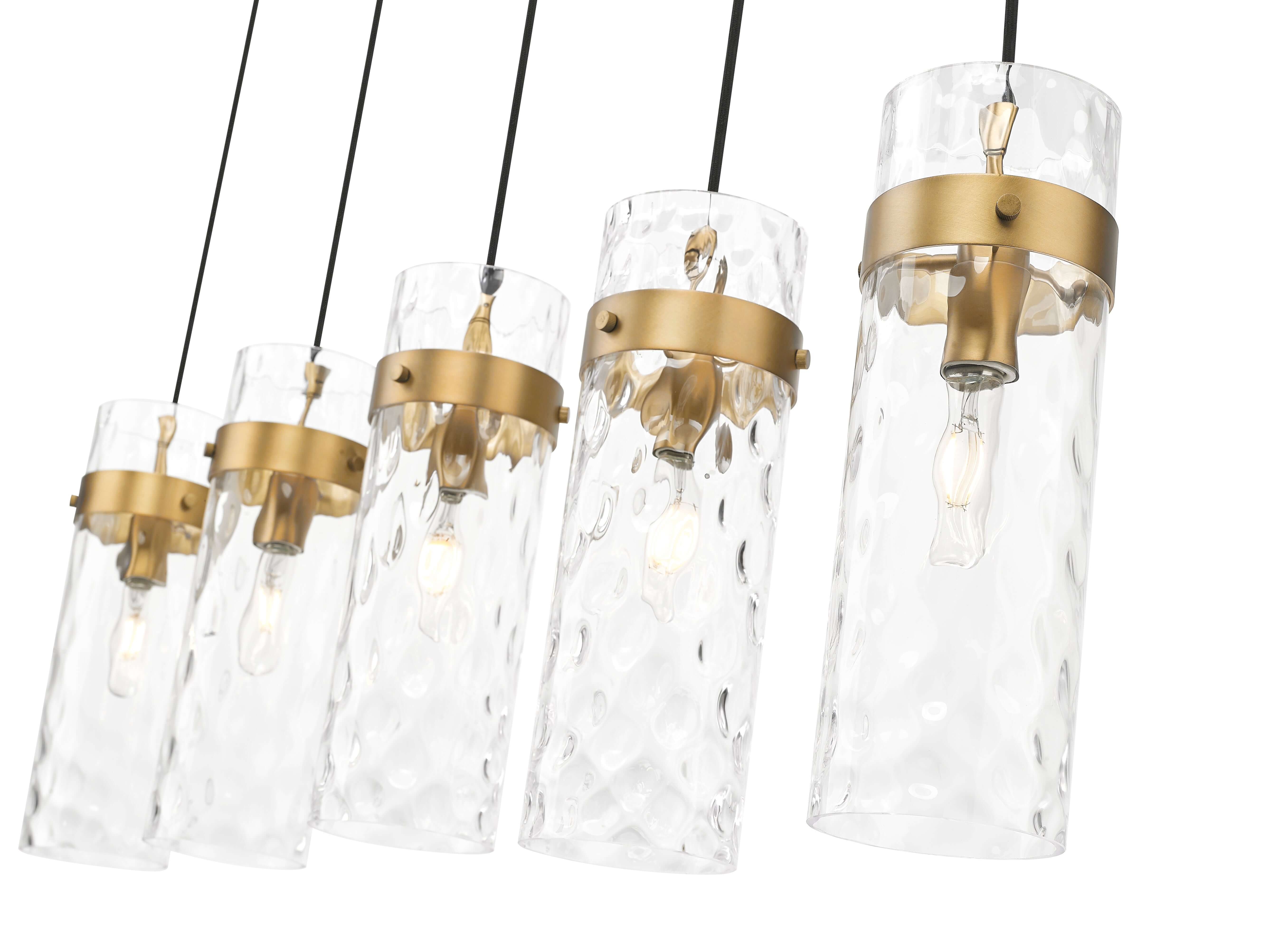 Fontaine 5 Light Linear Chandelier Rubbed Brass