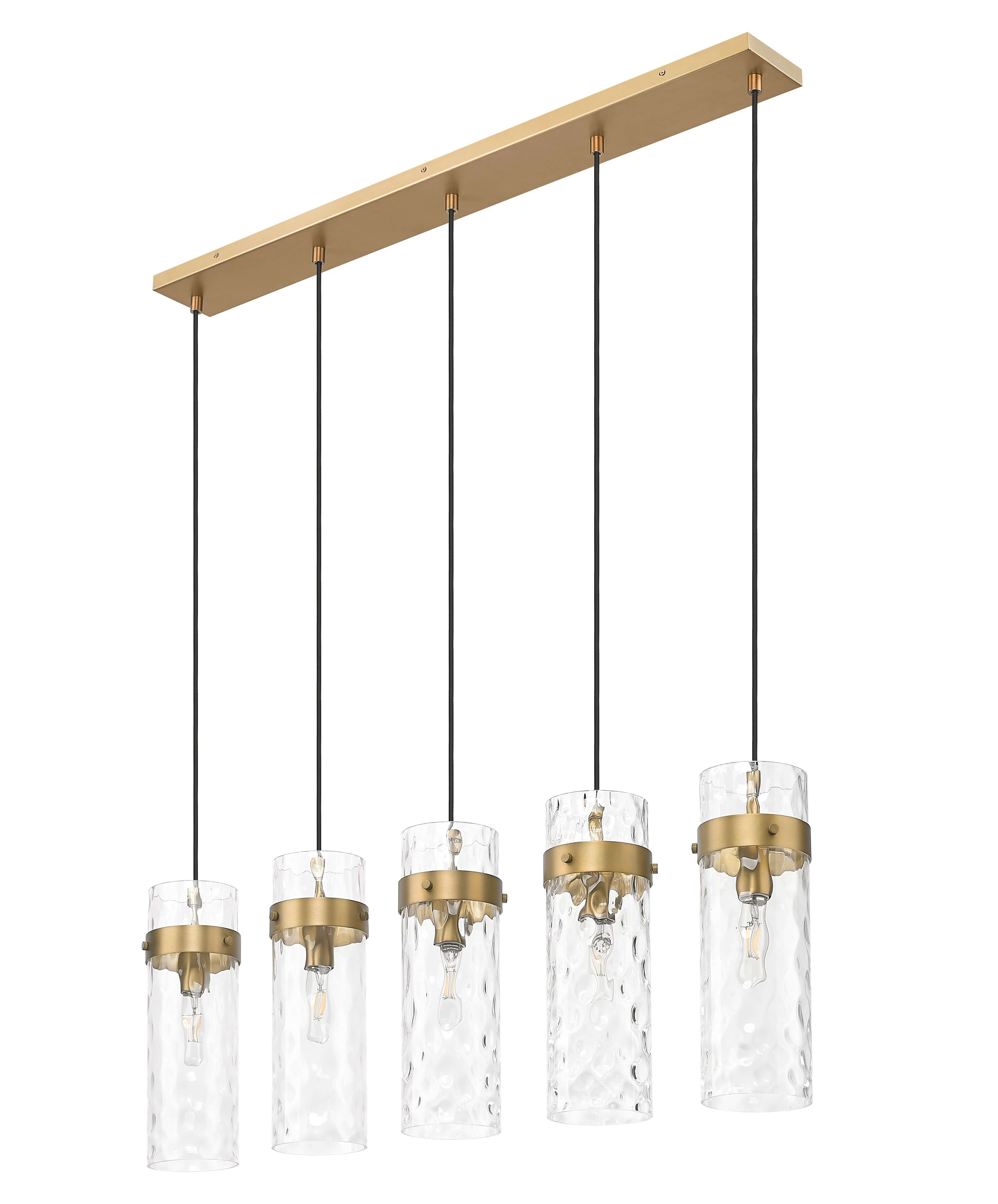 Fontaine 5 Light Linear Chandelier Rubbed Brass