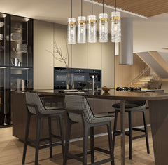 Fontaine 5 Light Linear Chandelier Rubbed Brass