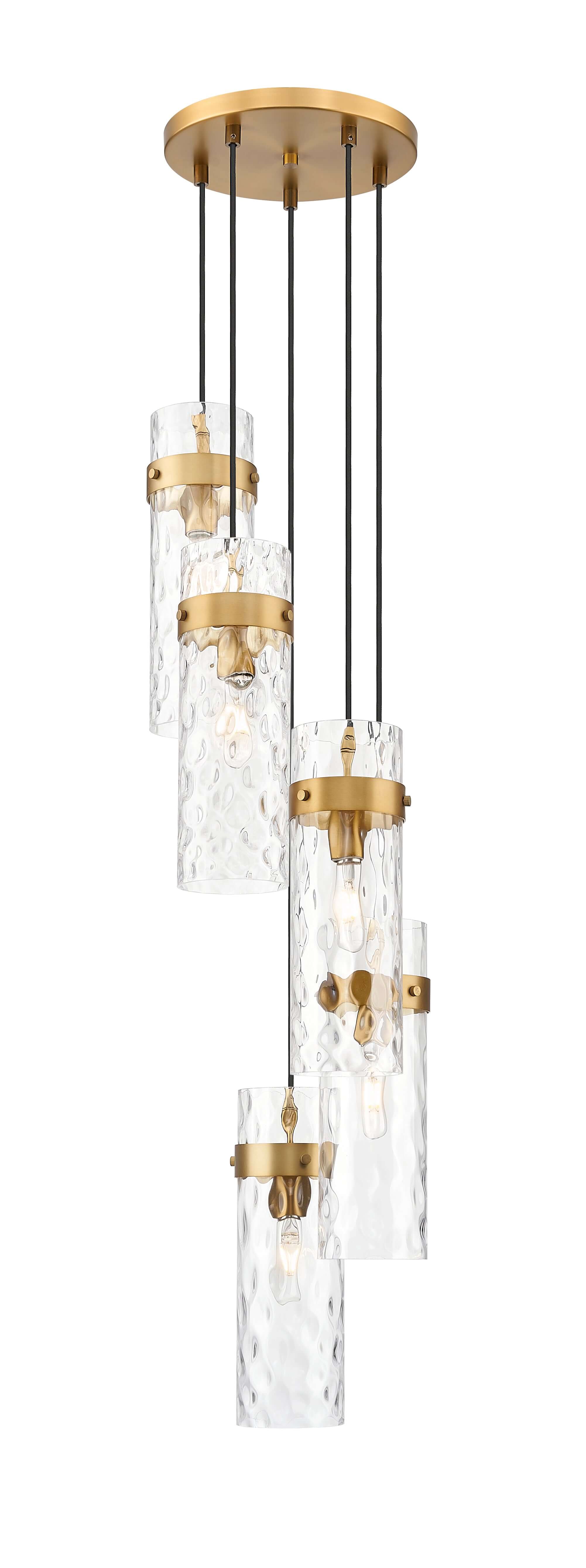 Fontaine 5 Light Chandelier Rubbed Brass