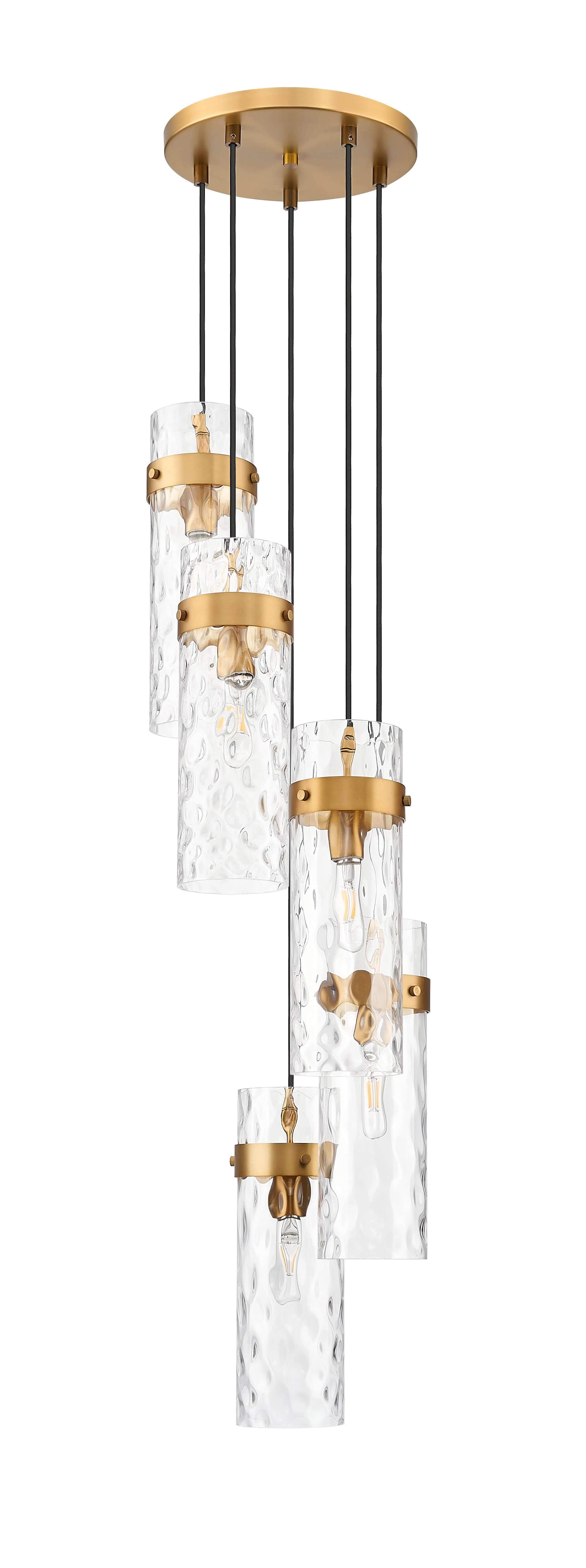 Fontaine 5 Light Chandelier Rubbed Brass