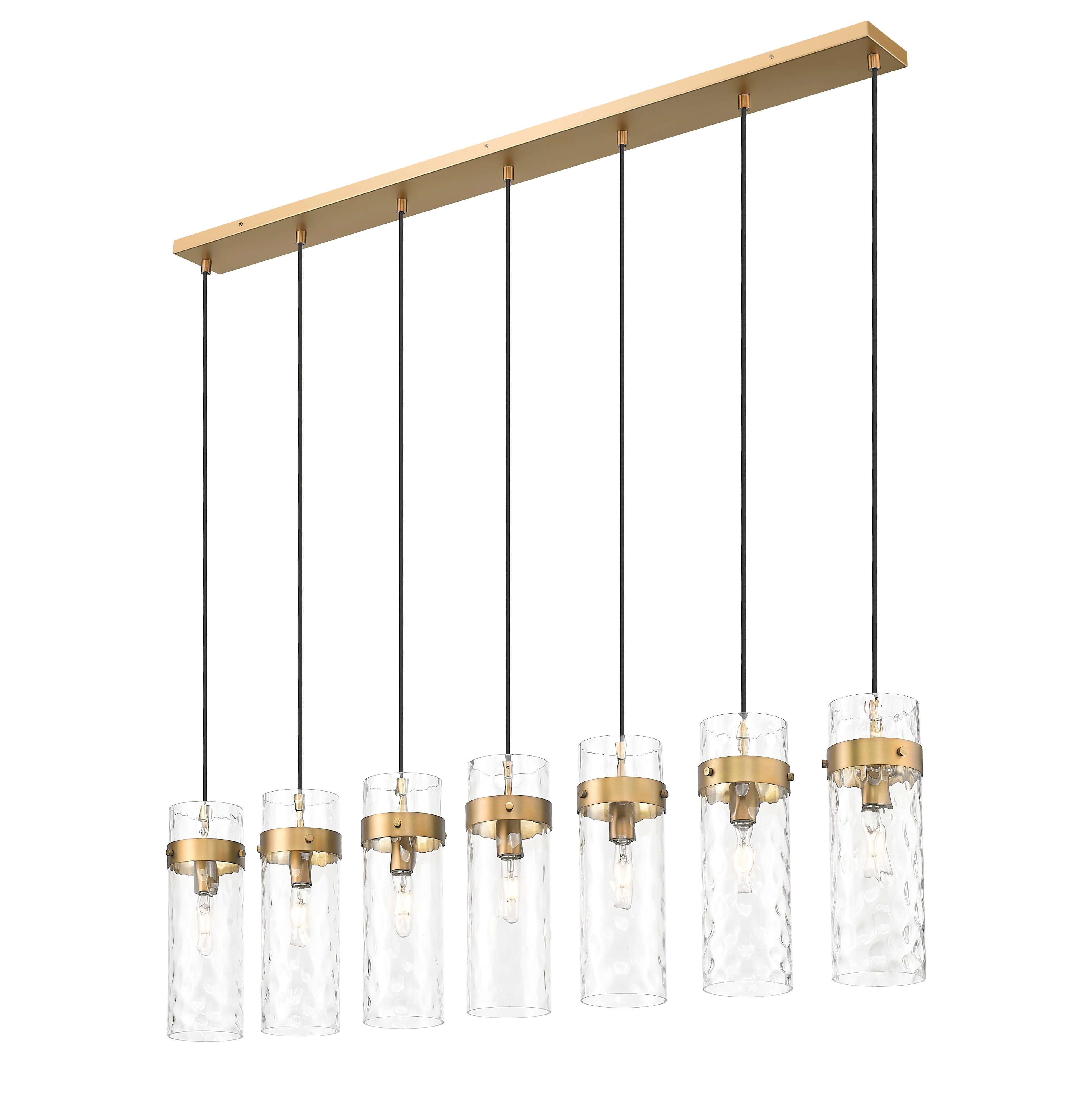 Fontaine 7 Light Linear Chandelier Rubbed Brass