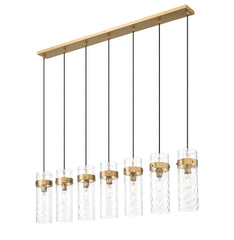 Fontaine 7 Light Linear Chandelier Rubbed Brass