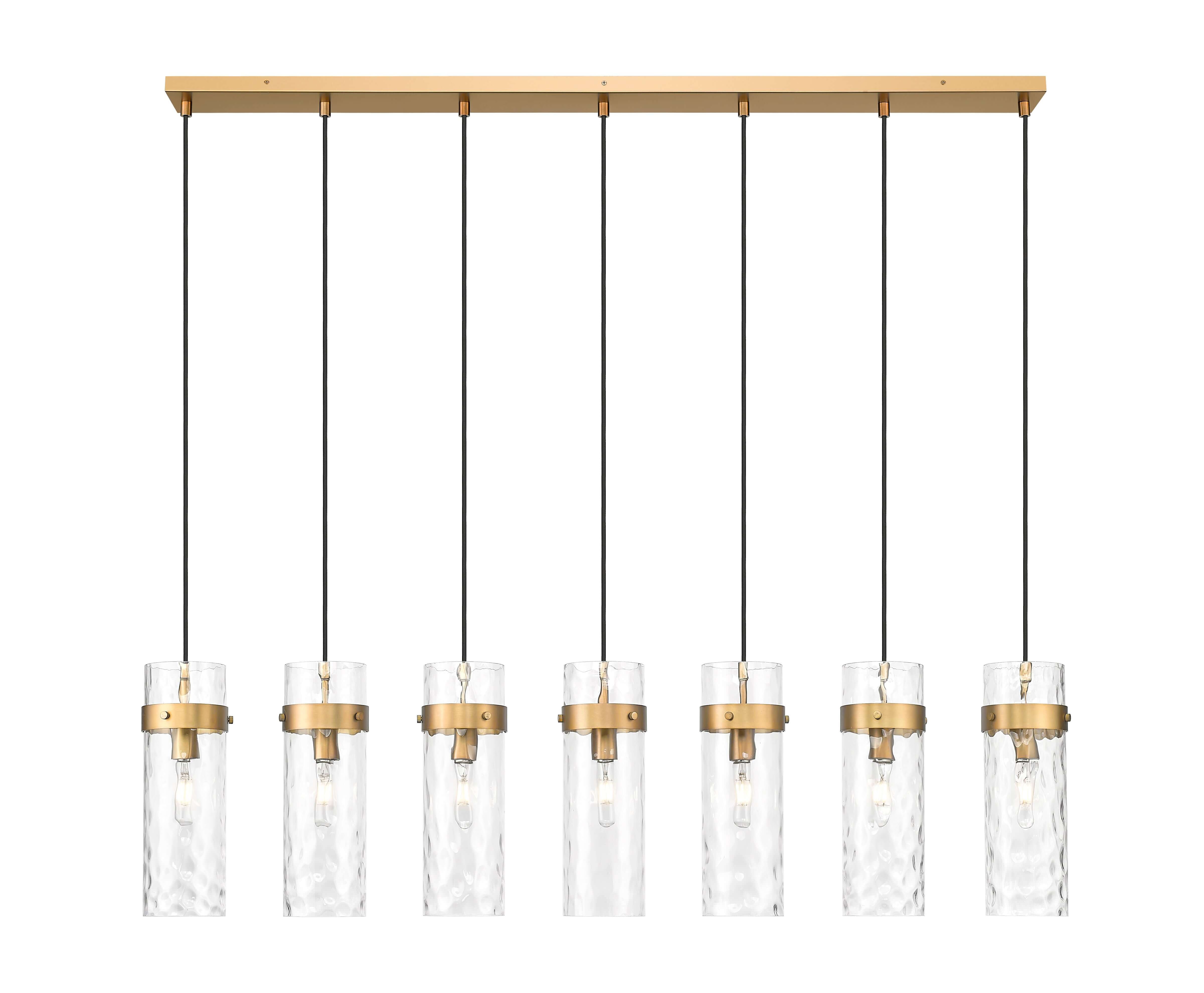 Fontaine 7 Light Linear Chandelier Rubbed Brass
