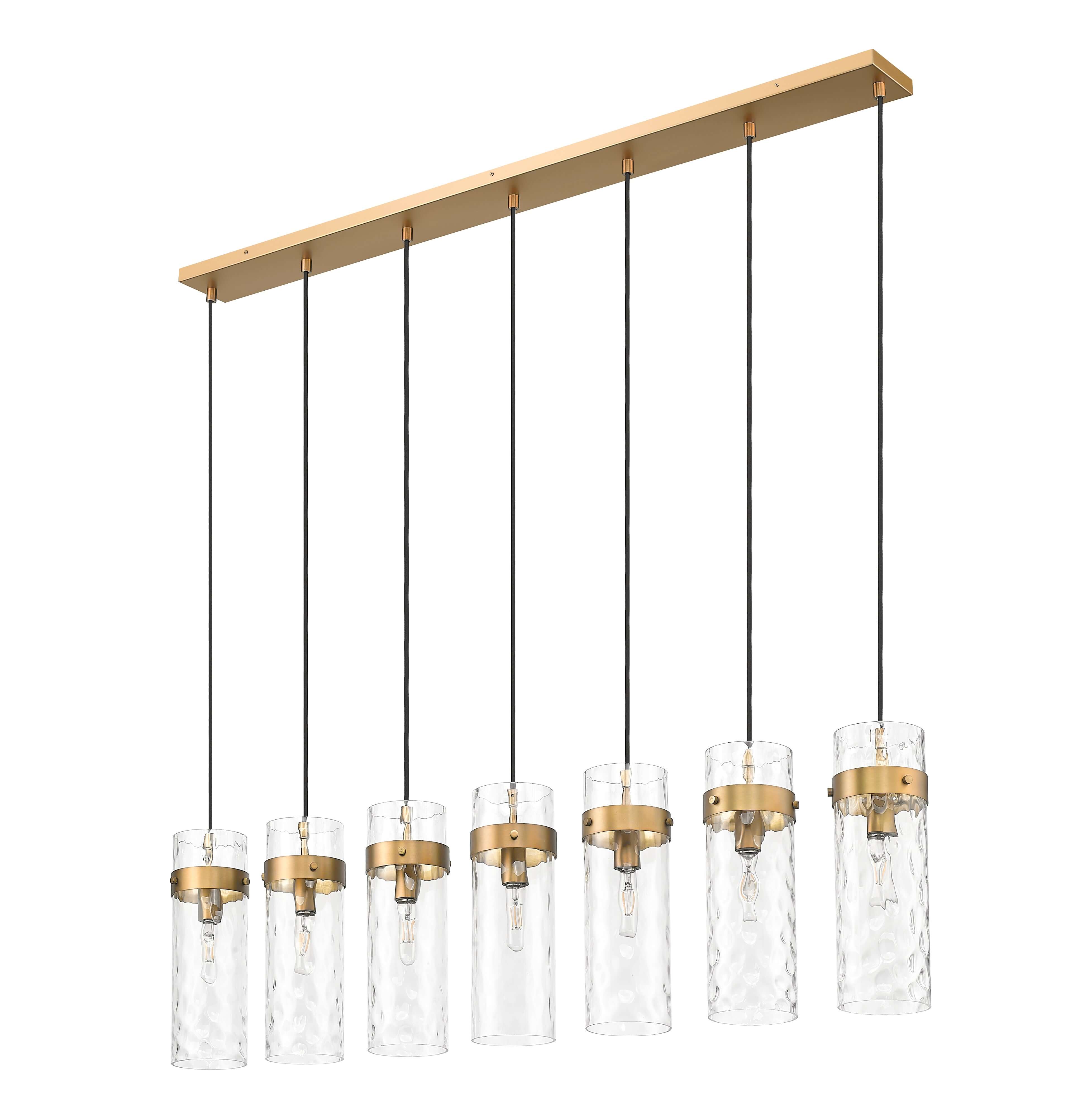 Fontaine 7 Light Linear Chandelier Rubbed Brass