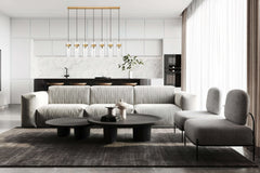 Fontaine 7 Light Linear Chandelier Rubbed Brass