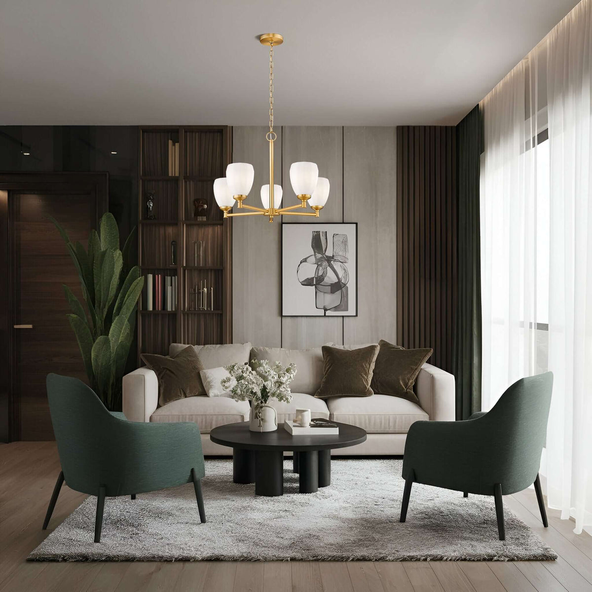 Oren 5 Light Chandelier Modern Gold