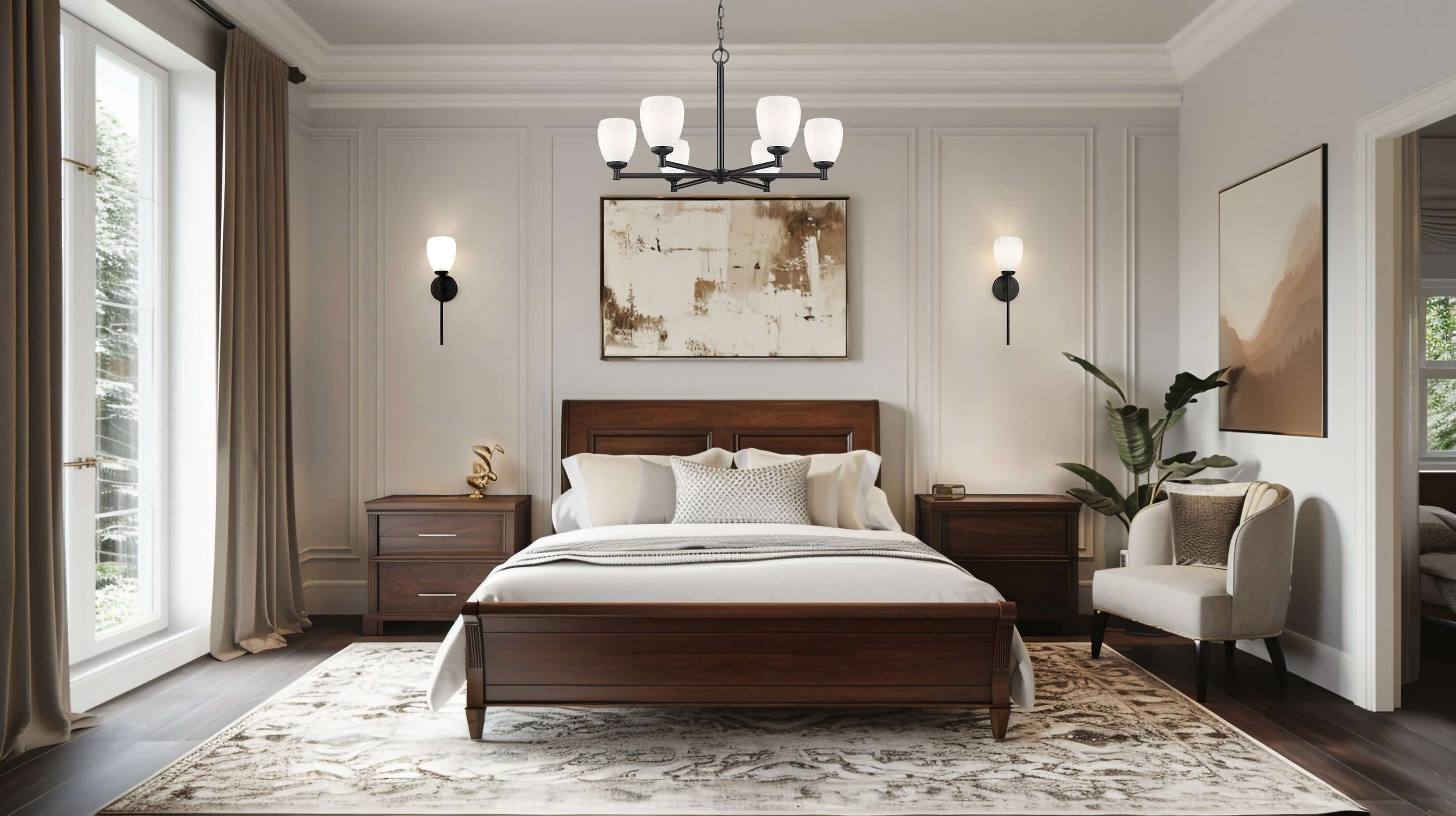 Oren 6 Light Chandelier Matte Black