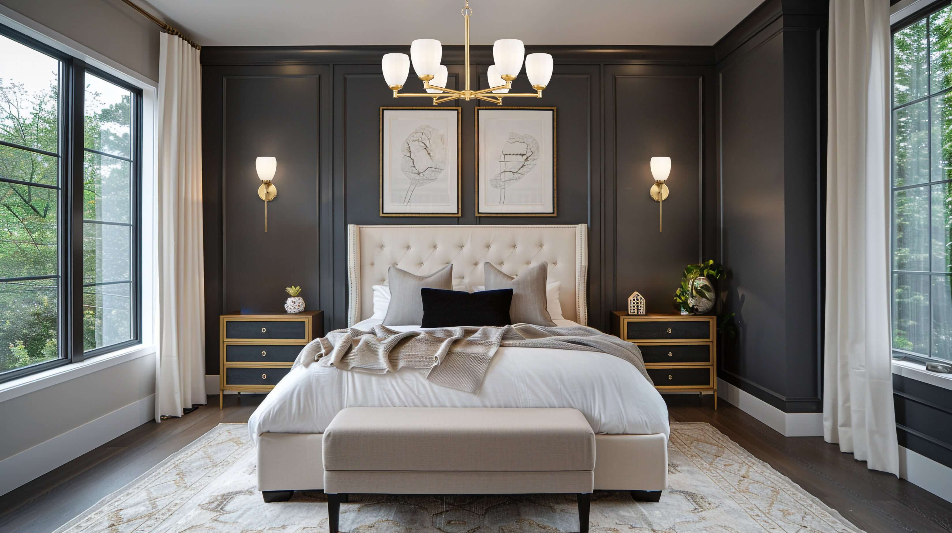 Oren 6 Light Chandelier Modern Gold