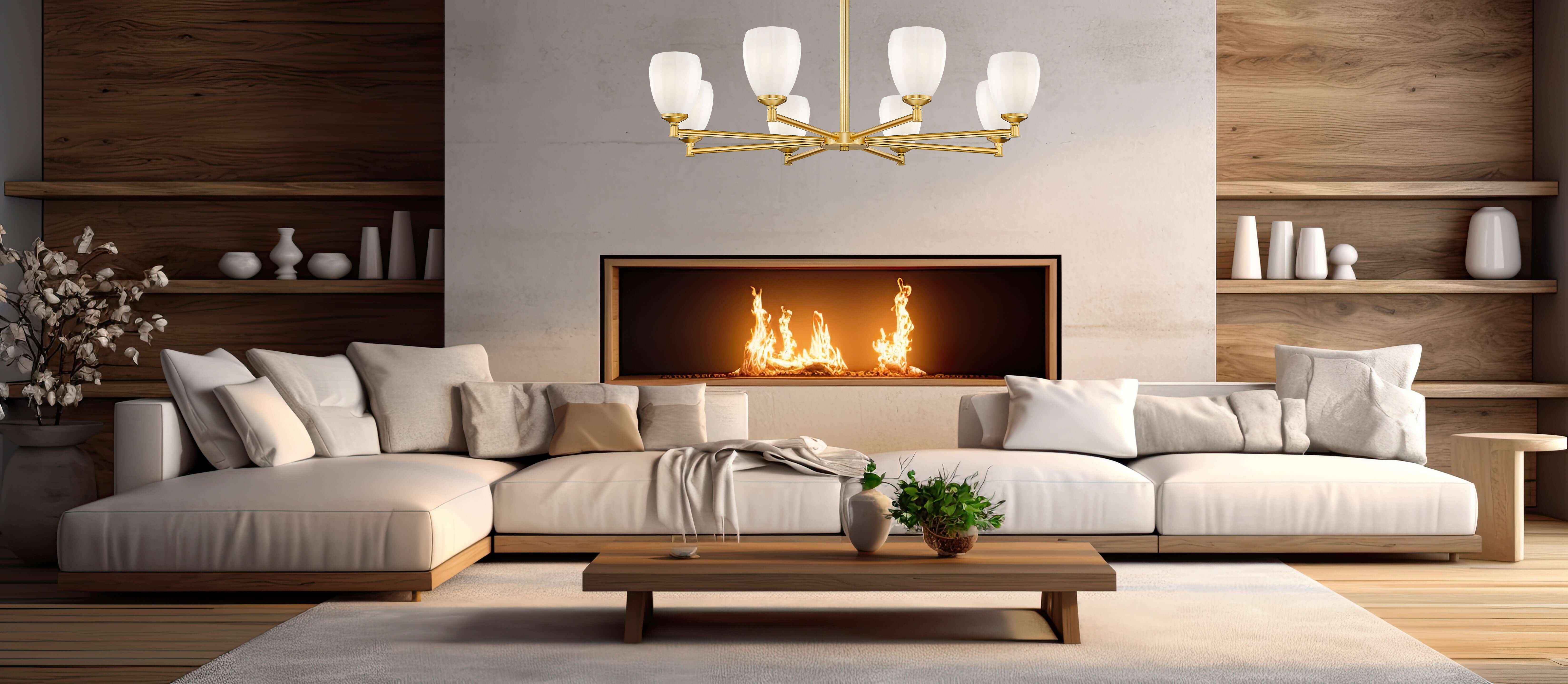 Oren 8 Light Chandelier Modern Gold