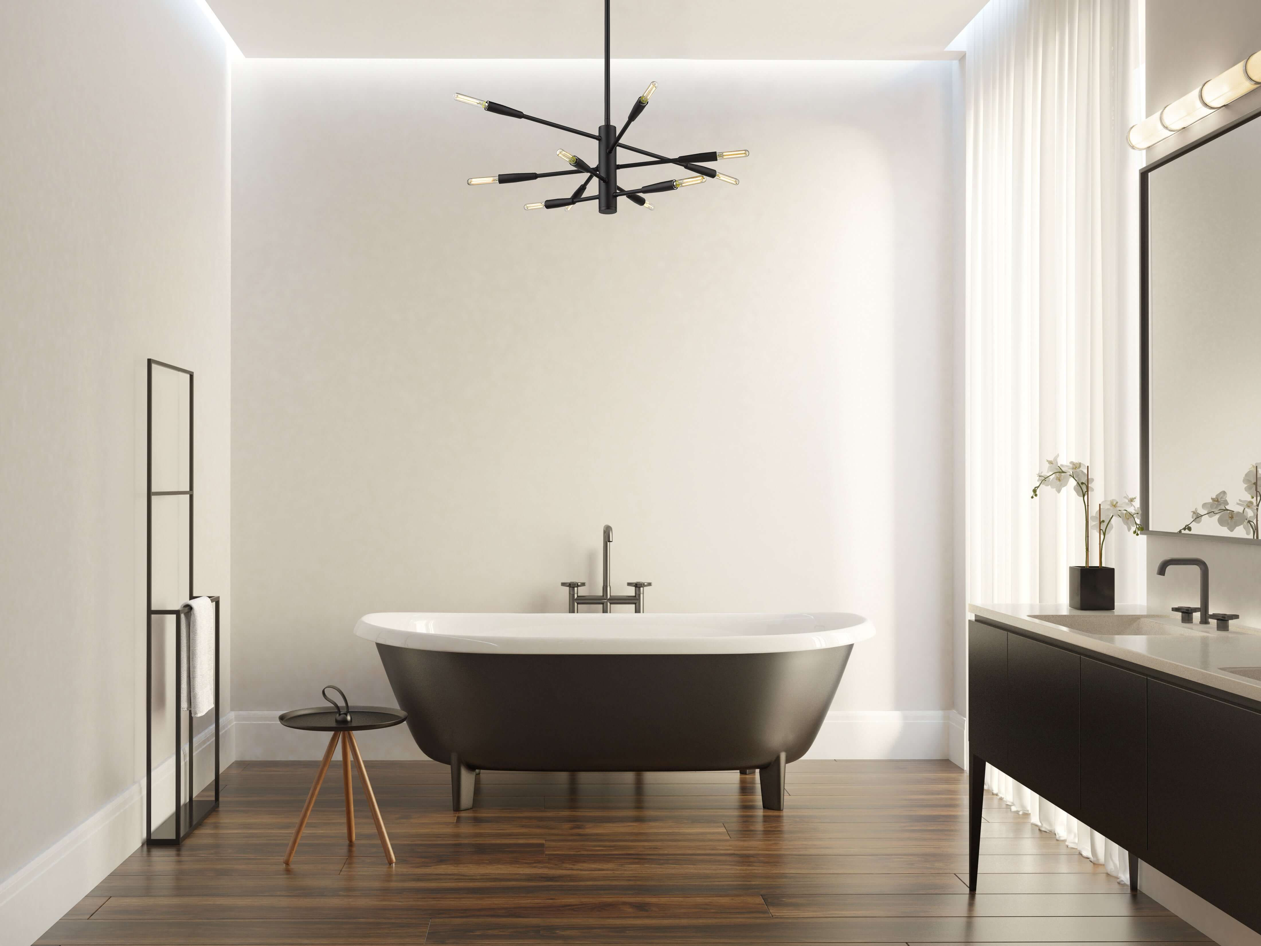 Ascension 10 Light Chandelier Matte Black