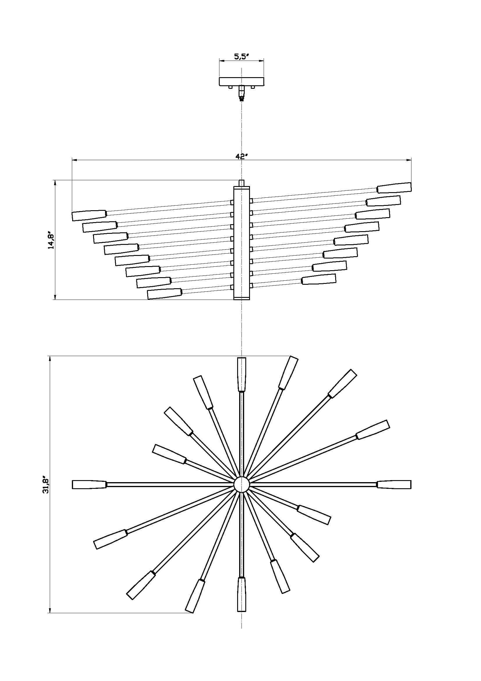 Ascension 16 Light Chandelier Matte Black