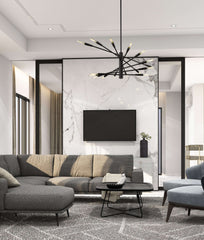 Ascension 16 Light Chandelier Matte Black