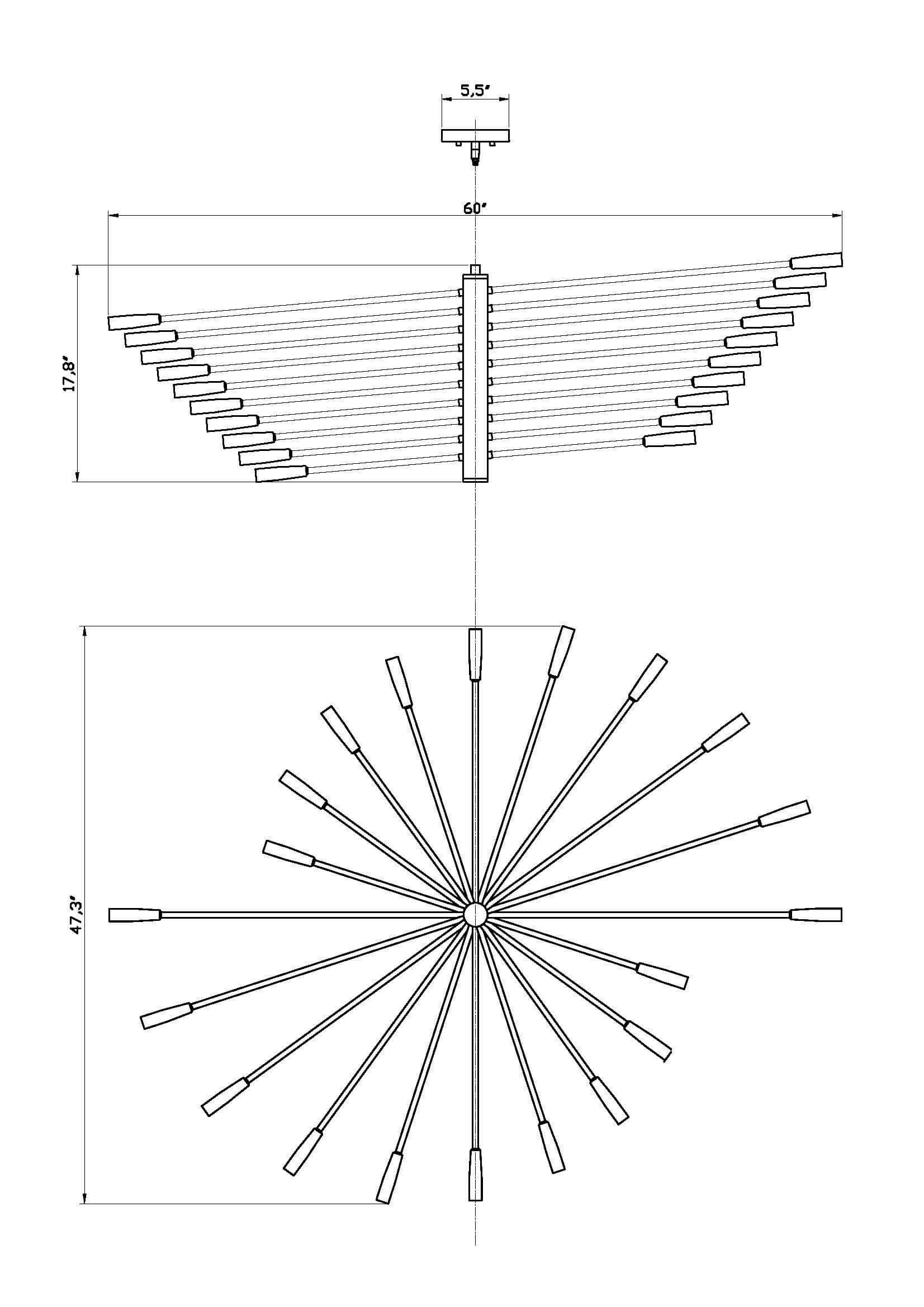 Ascension 20 Light Chandelier Matte Black