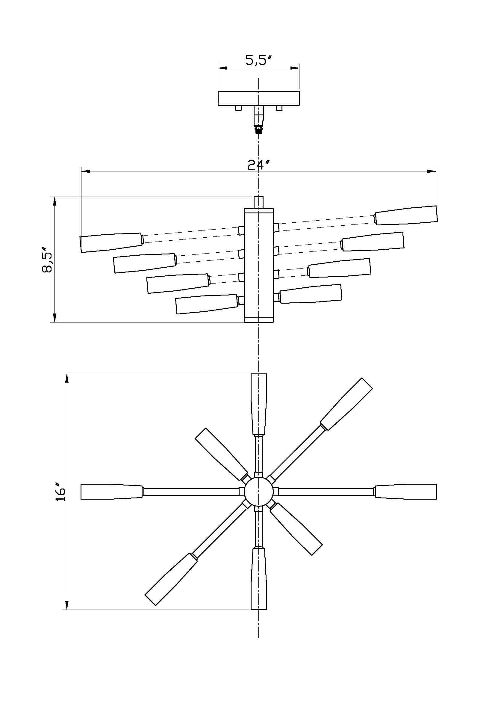 Ascension 8 Light Chandelier Chrome