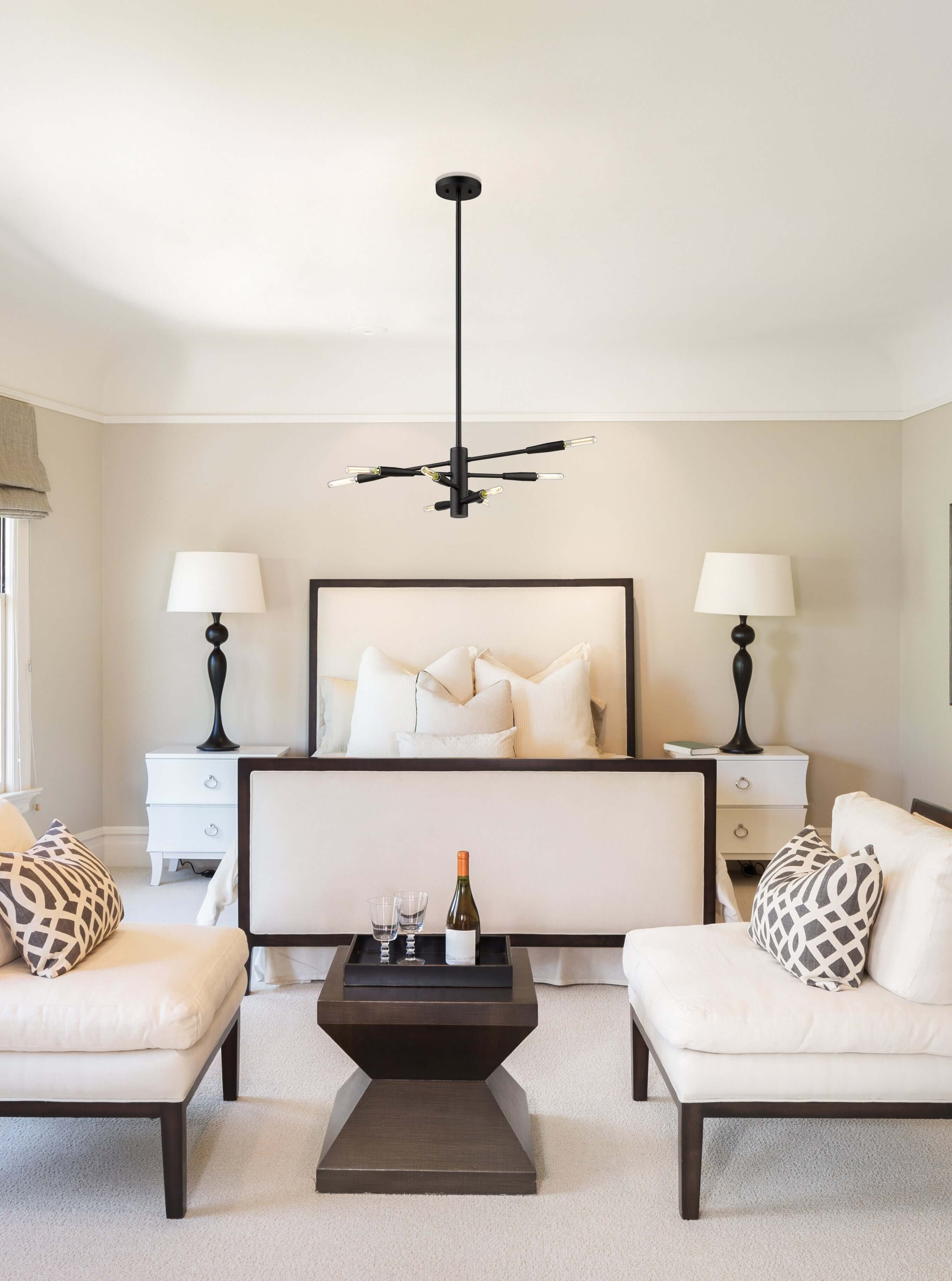 Ascension 8 Light Chandelier Matte Black