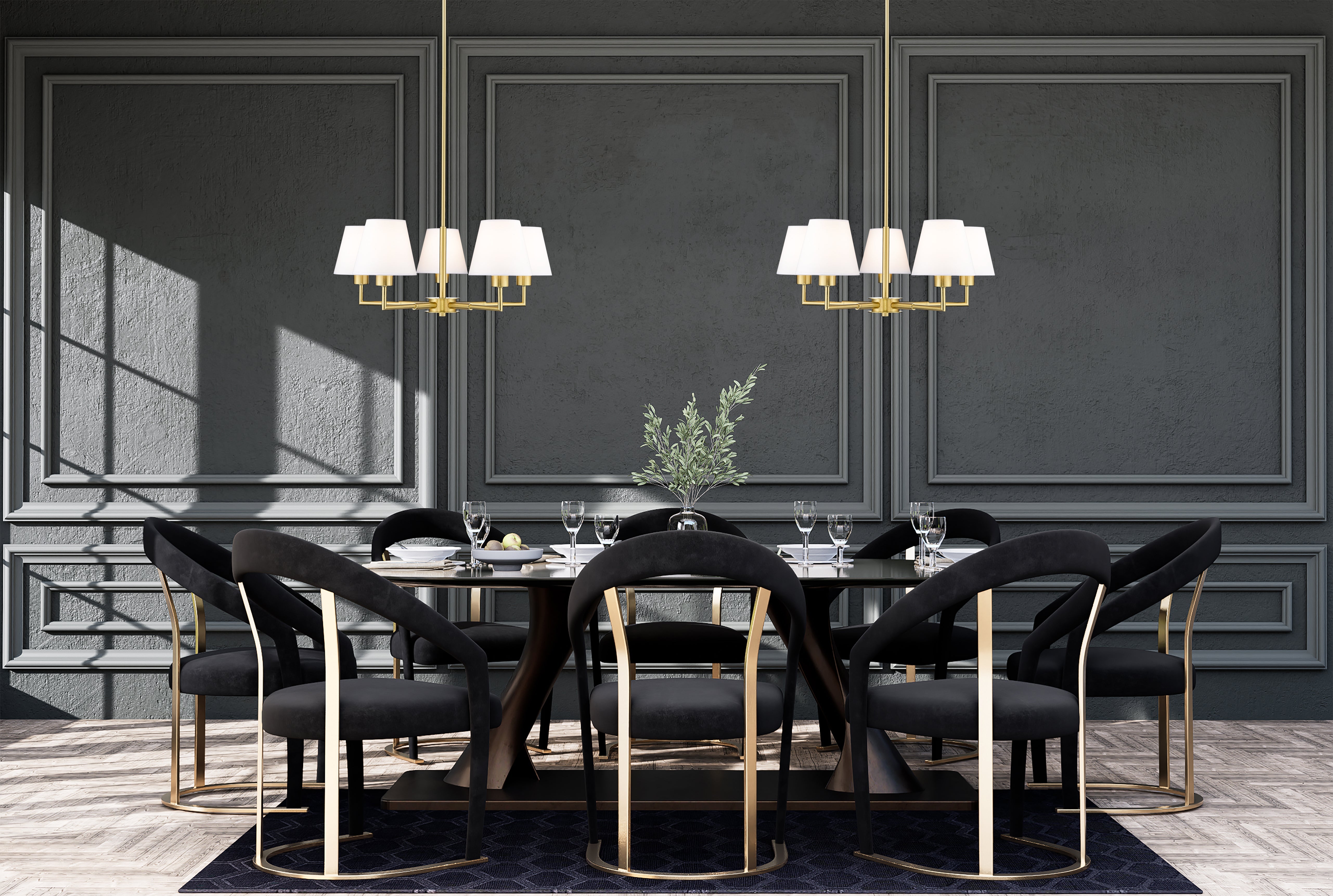 Leila 5 Light Chandelier Luxe Gold