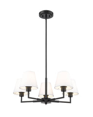 Leila 5 Light Chandelier Matte Black