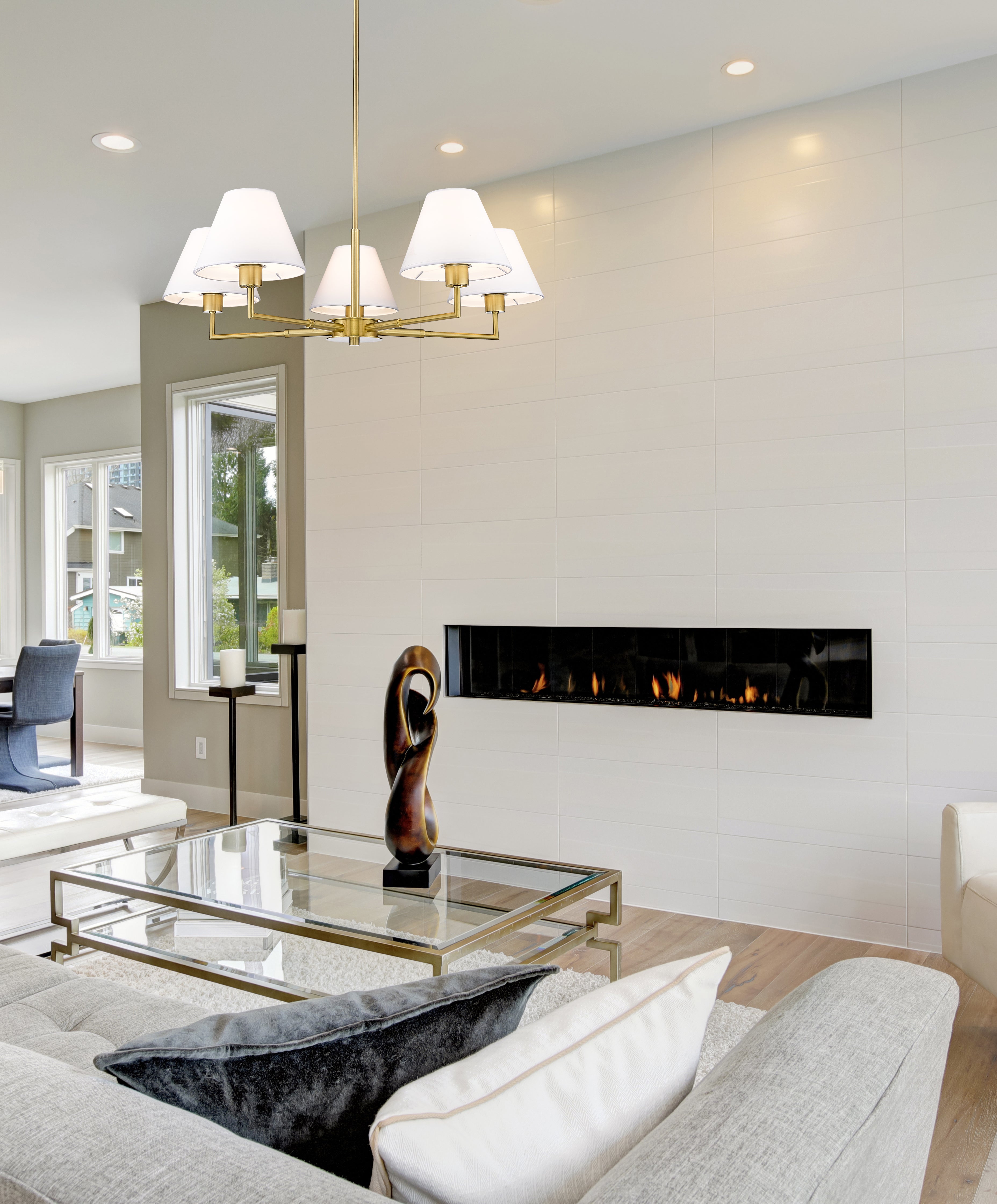 Leila 5 Light Chandelier Luxe Gold