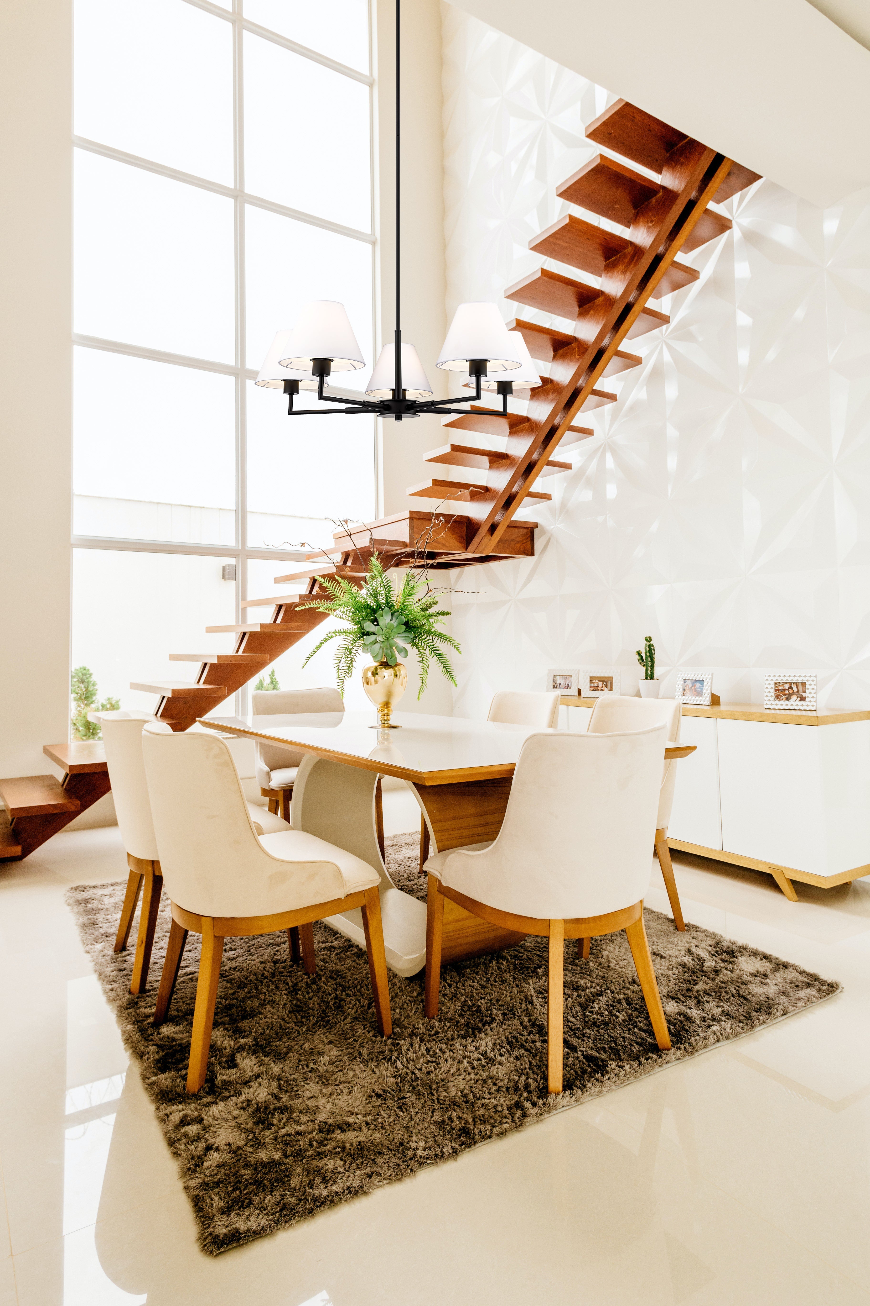 Leila 5 Light Chandelier Matte Black