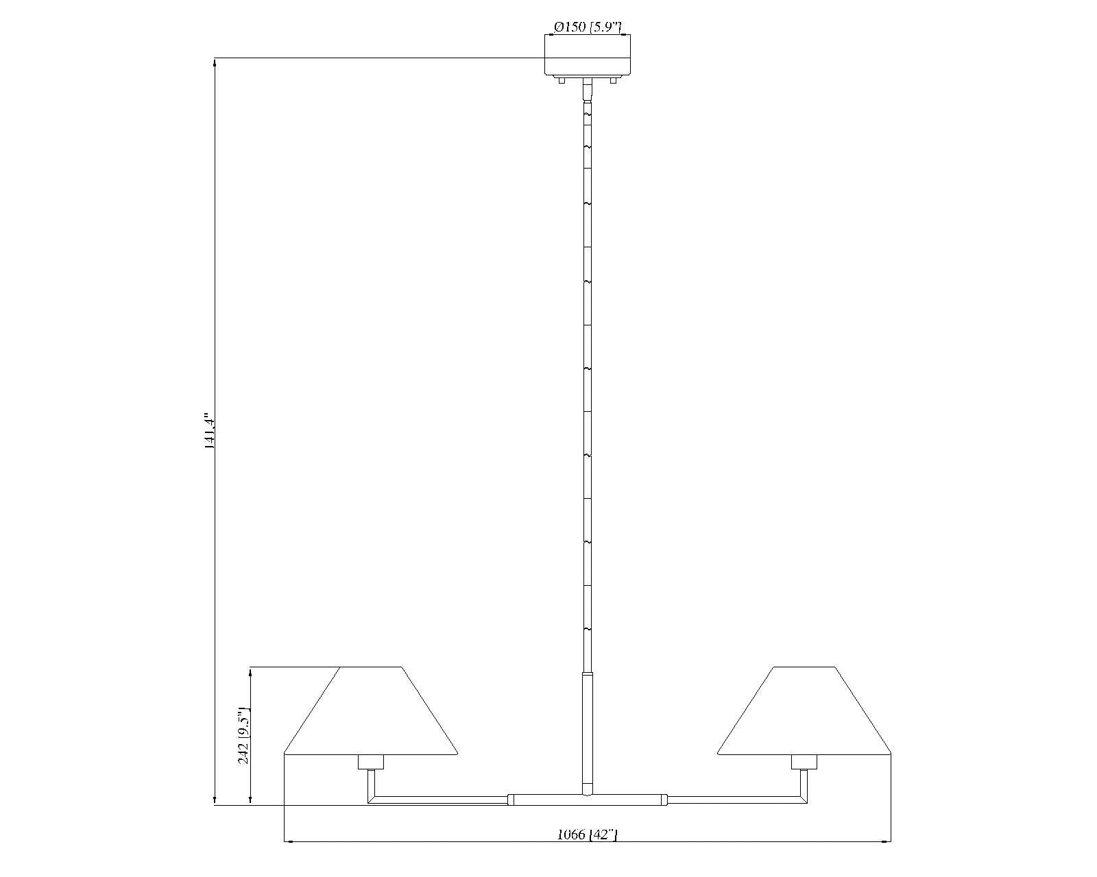 Leila 2 Light Chandelier Matte Black