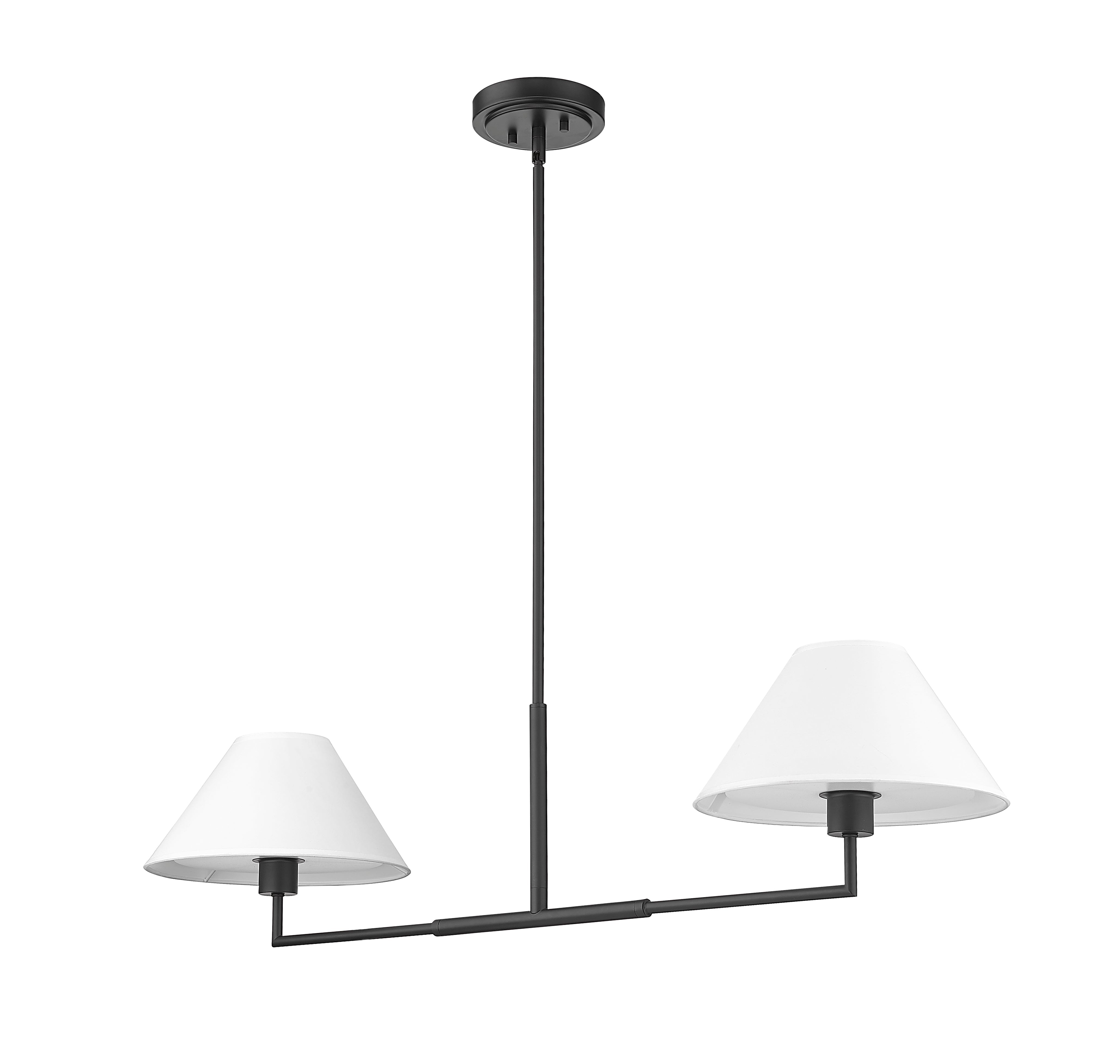 Leila 2 Light Chandelier Matte Black