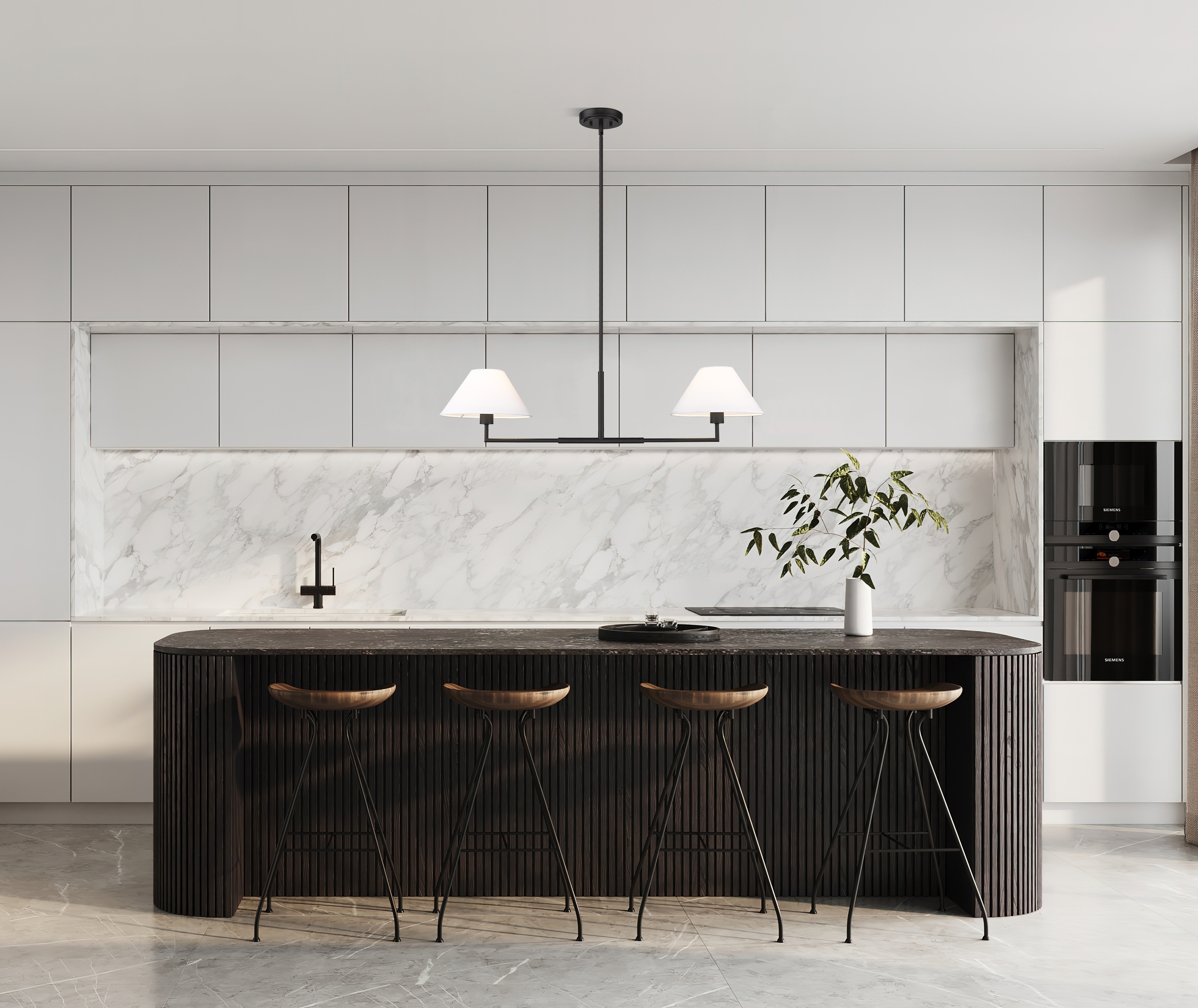 Leila 2 Light Chandelier Matte Black