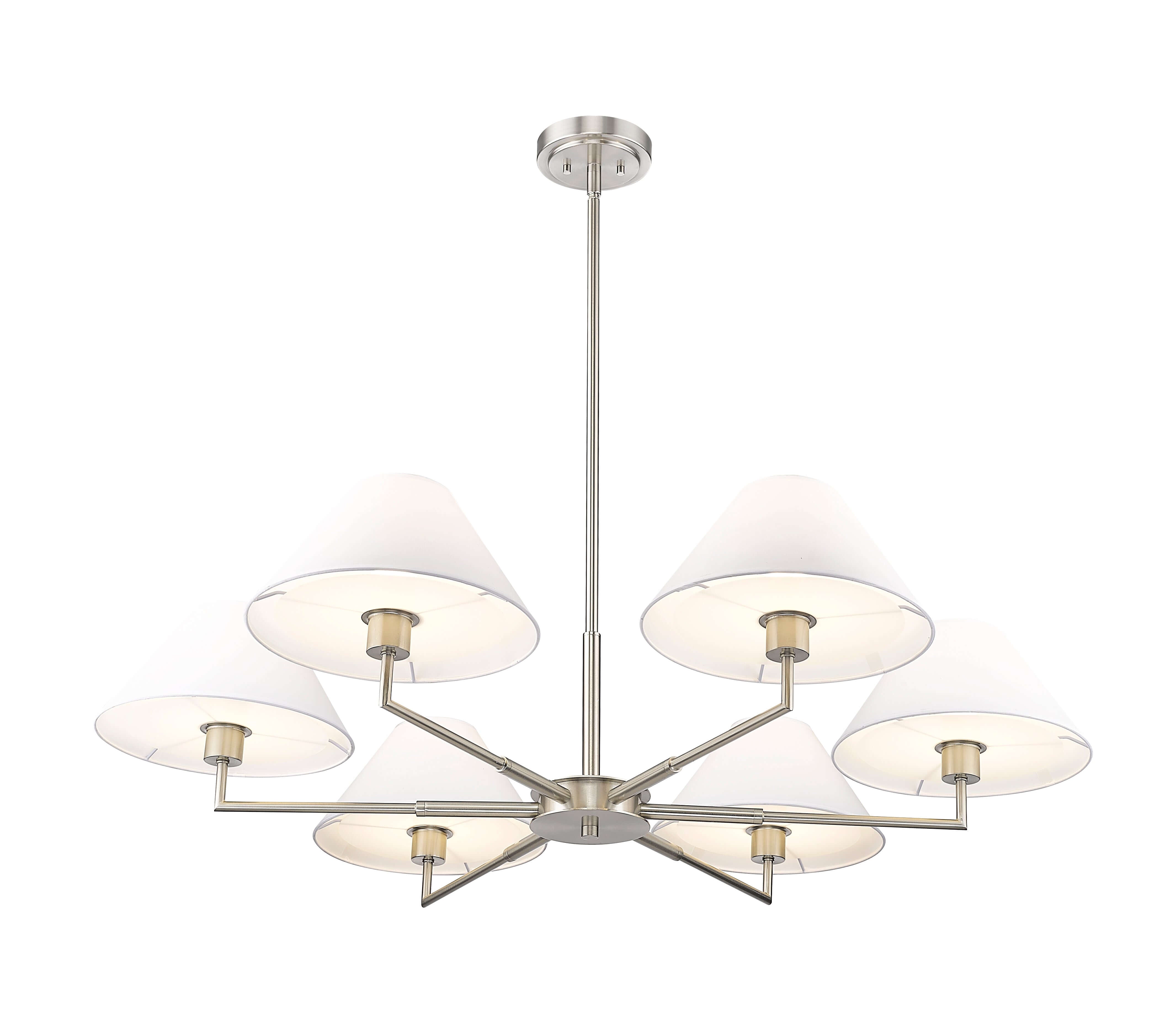 Leila 6 Light Chandelier Brushed Nickel