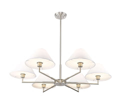 Leila 6 Light Chandelier Brushed Nickel