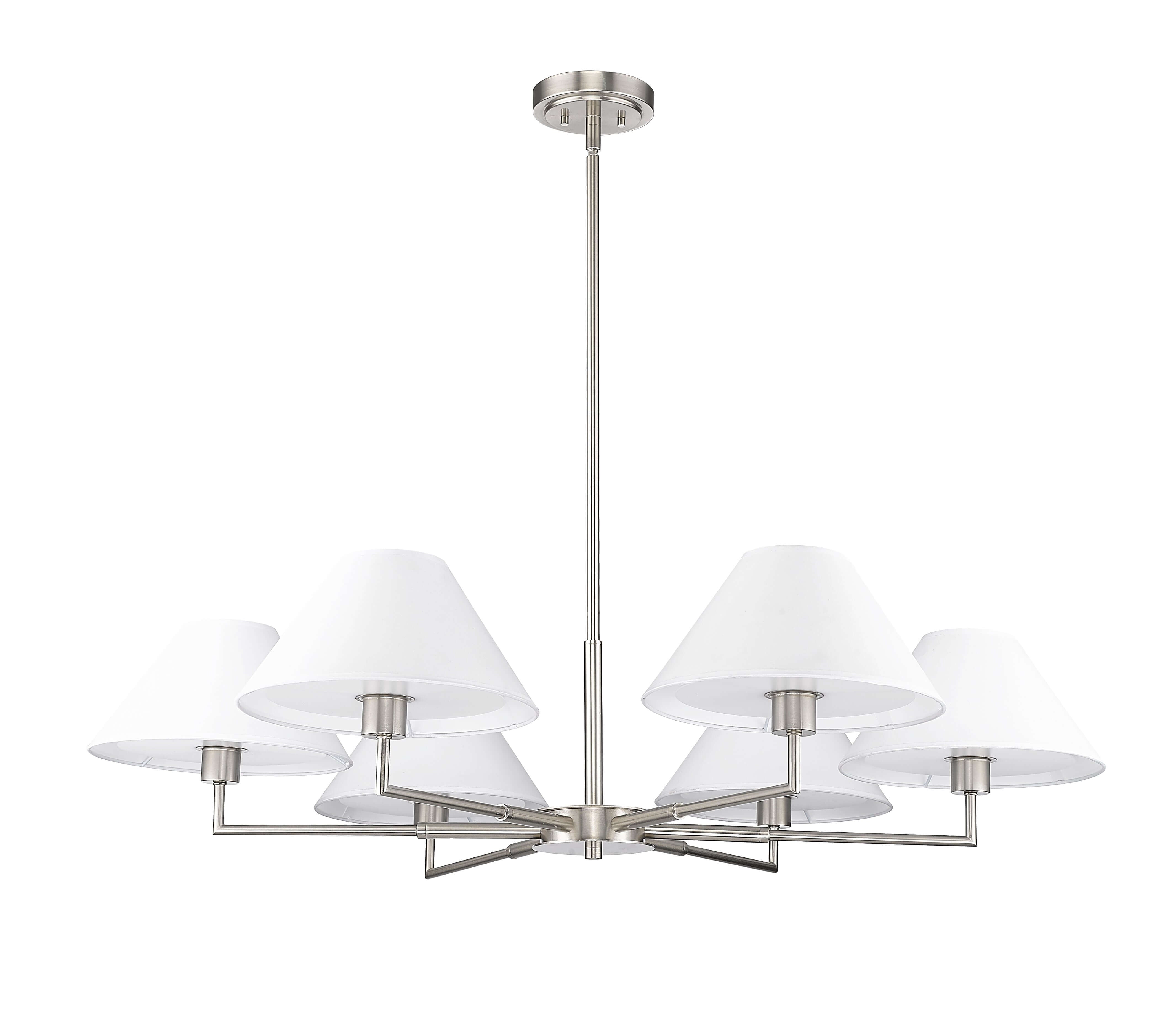 Leila 6 Light Chandelier Brushed Nickel