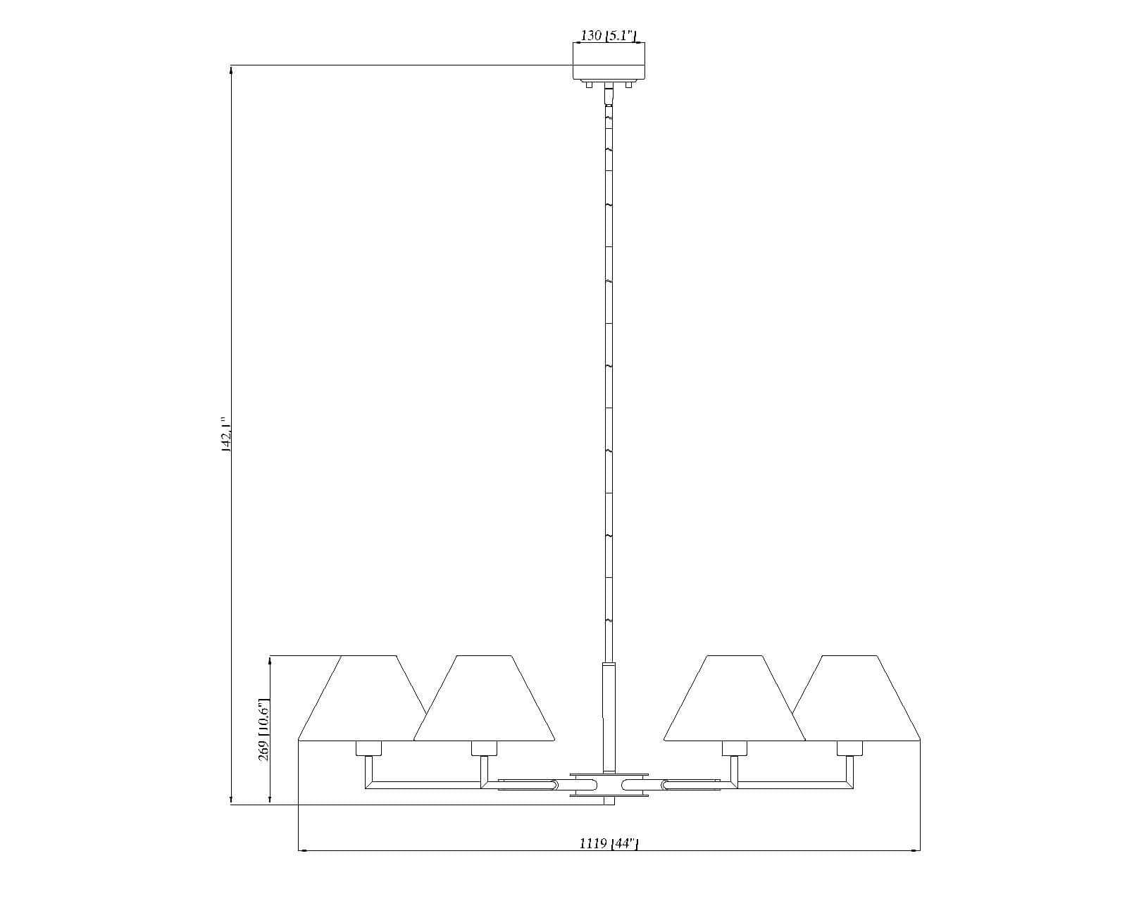 Leila 6 Light Chandelier Matte Black