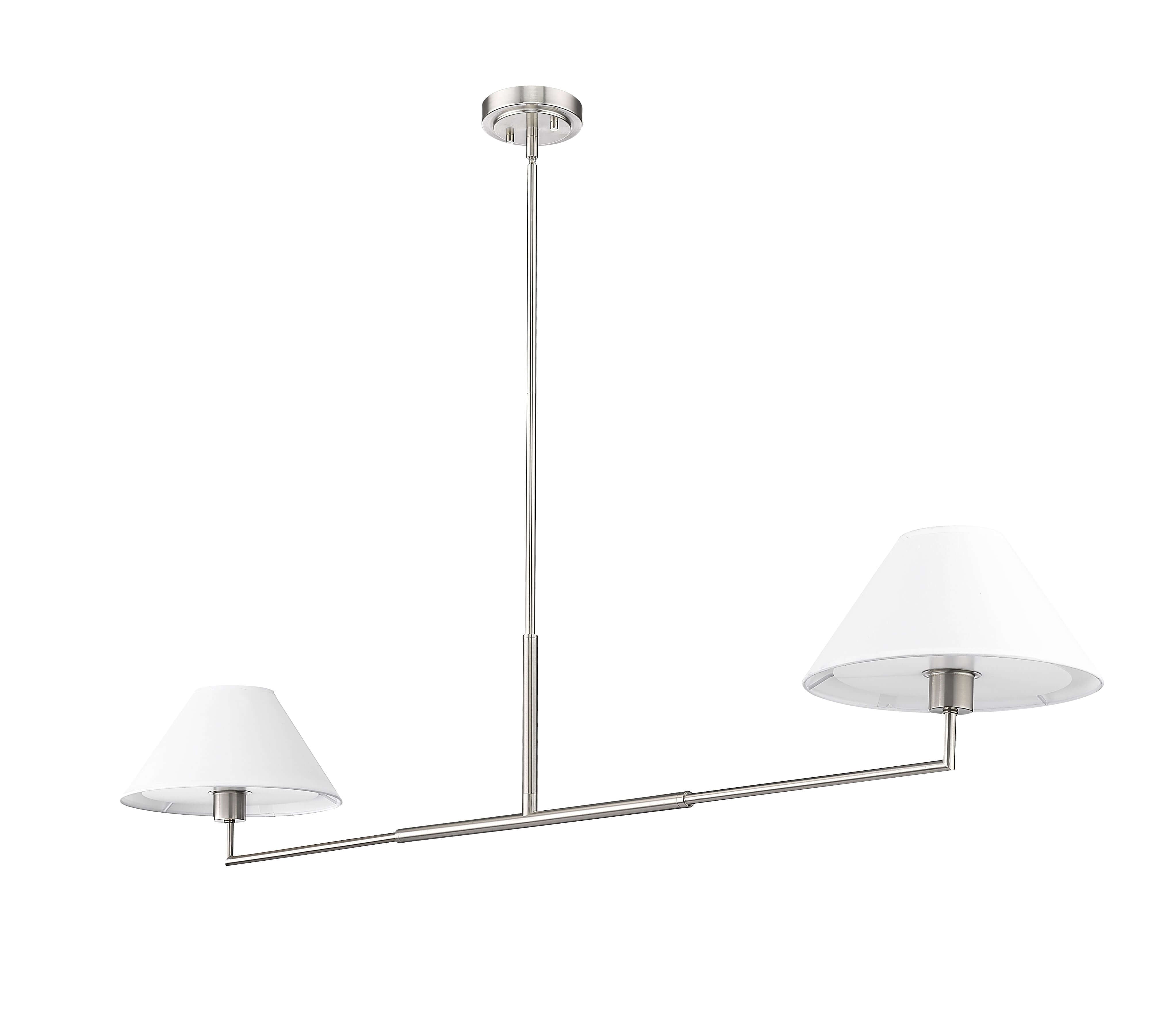Leila 2 Light Chandelier Brushed Nickel