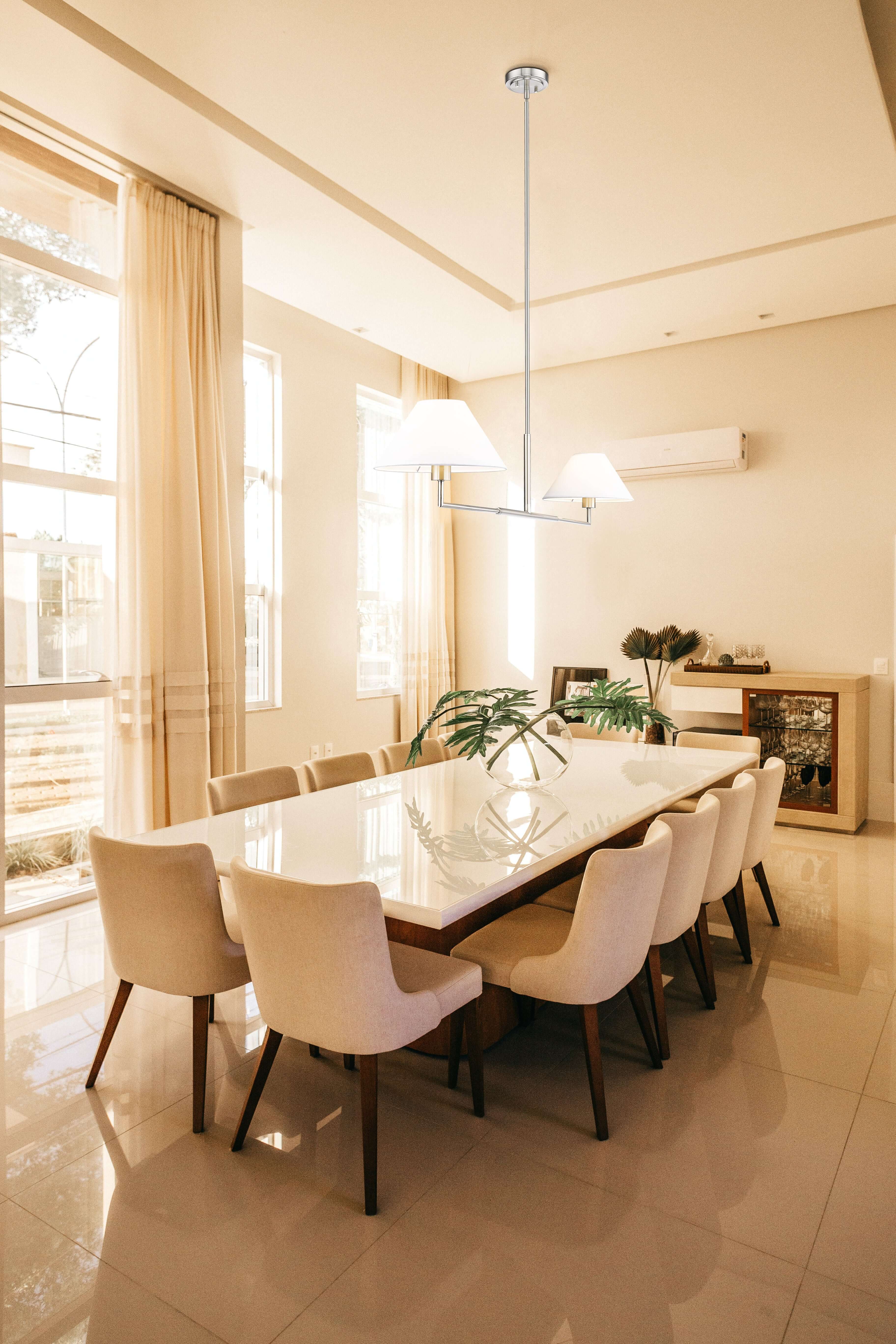 Leila 2 Light Chandelier Brushed Nickel