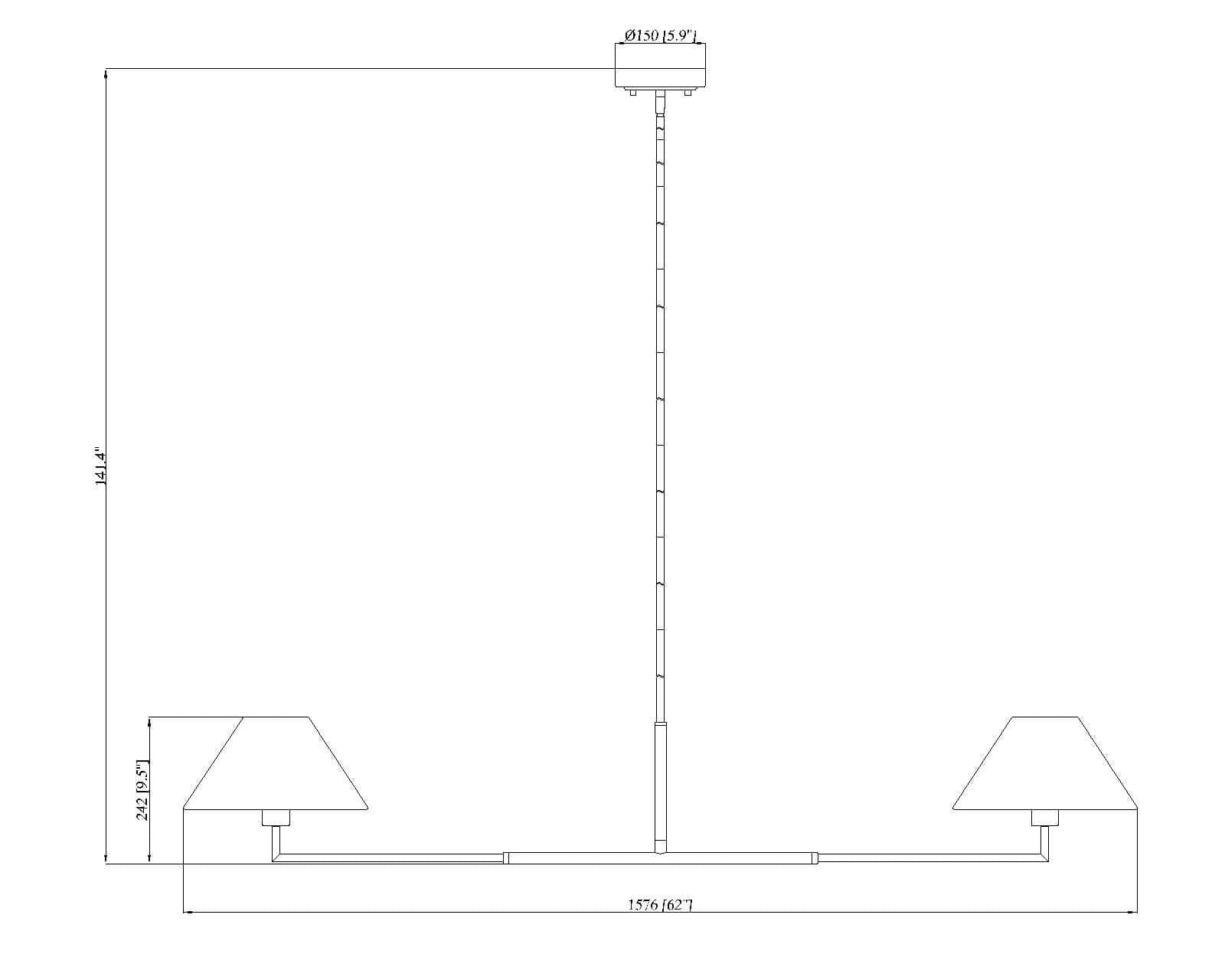 Leila 2 Light Chandelier Matte Black