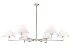 Leila 6 Light Chandelier Brushed Nickel