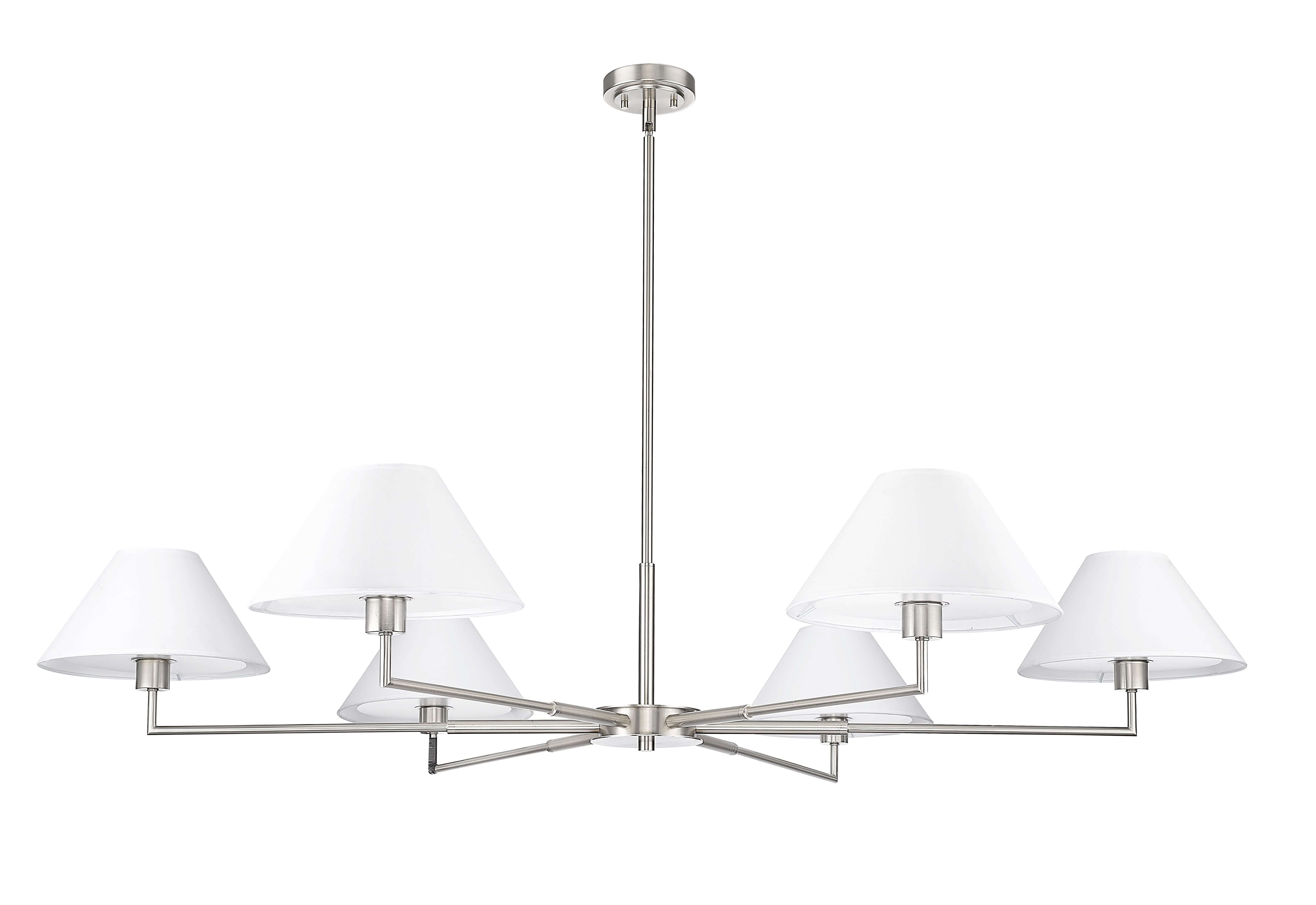 Leila 6 Light Chandelier Brushed Nickel