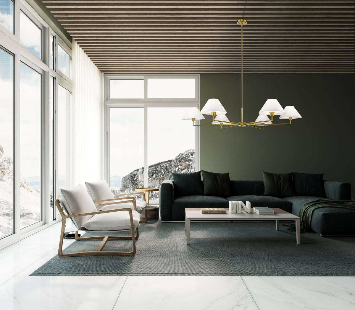 Leila 6 Light Chandelier Luxe Gold