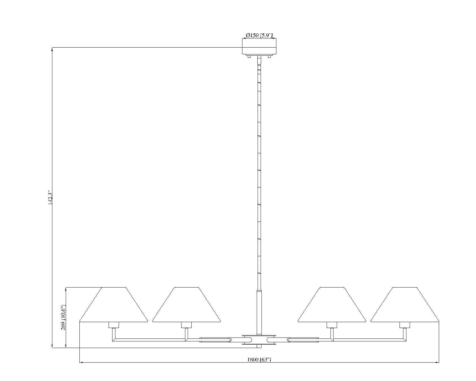 Leila 6 Light Chandelier Matte Black