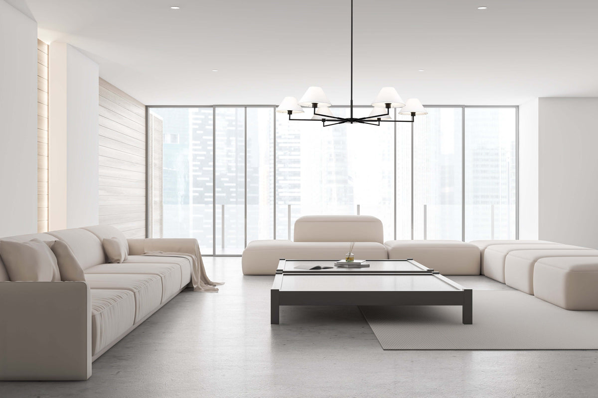 Leila 6 Light Chandelier Matte Black