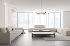 Leila 6 Light Chandelier Matte Black