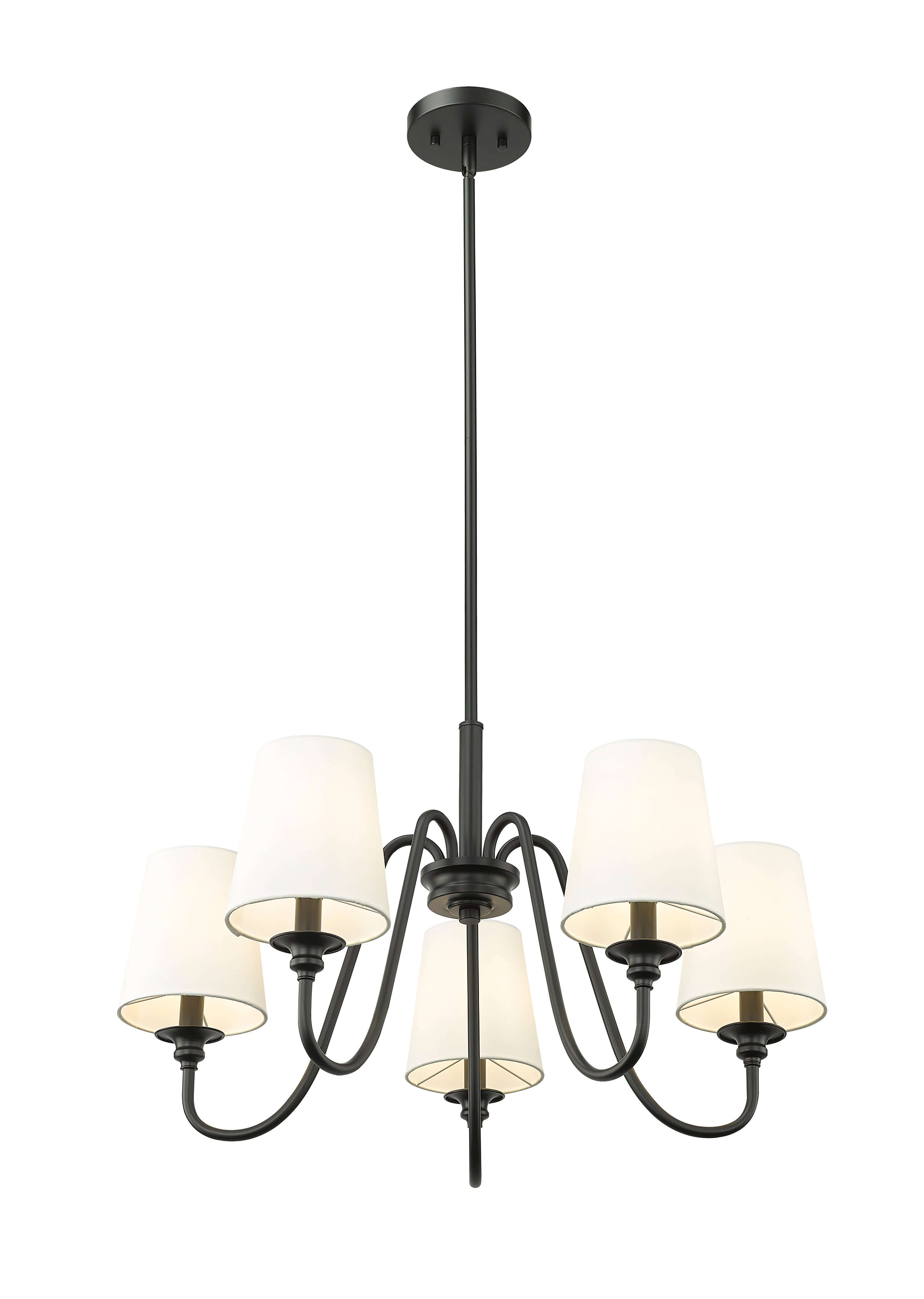 Gianna 5 Light Chandelier Matte Black