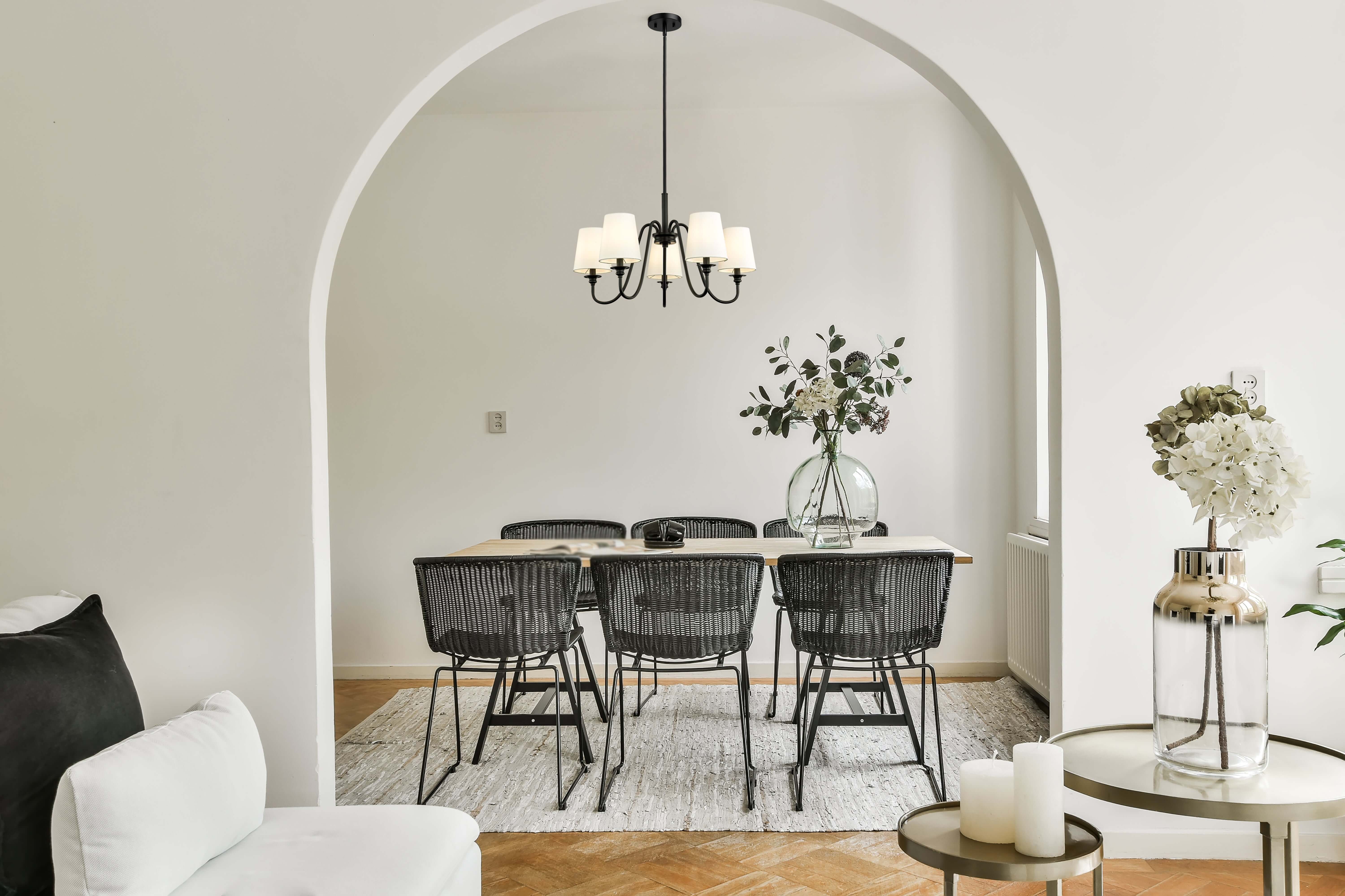 Gianna 5 Light Chandelier Matte Black