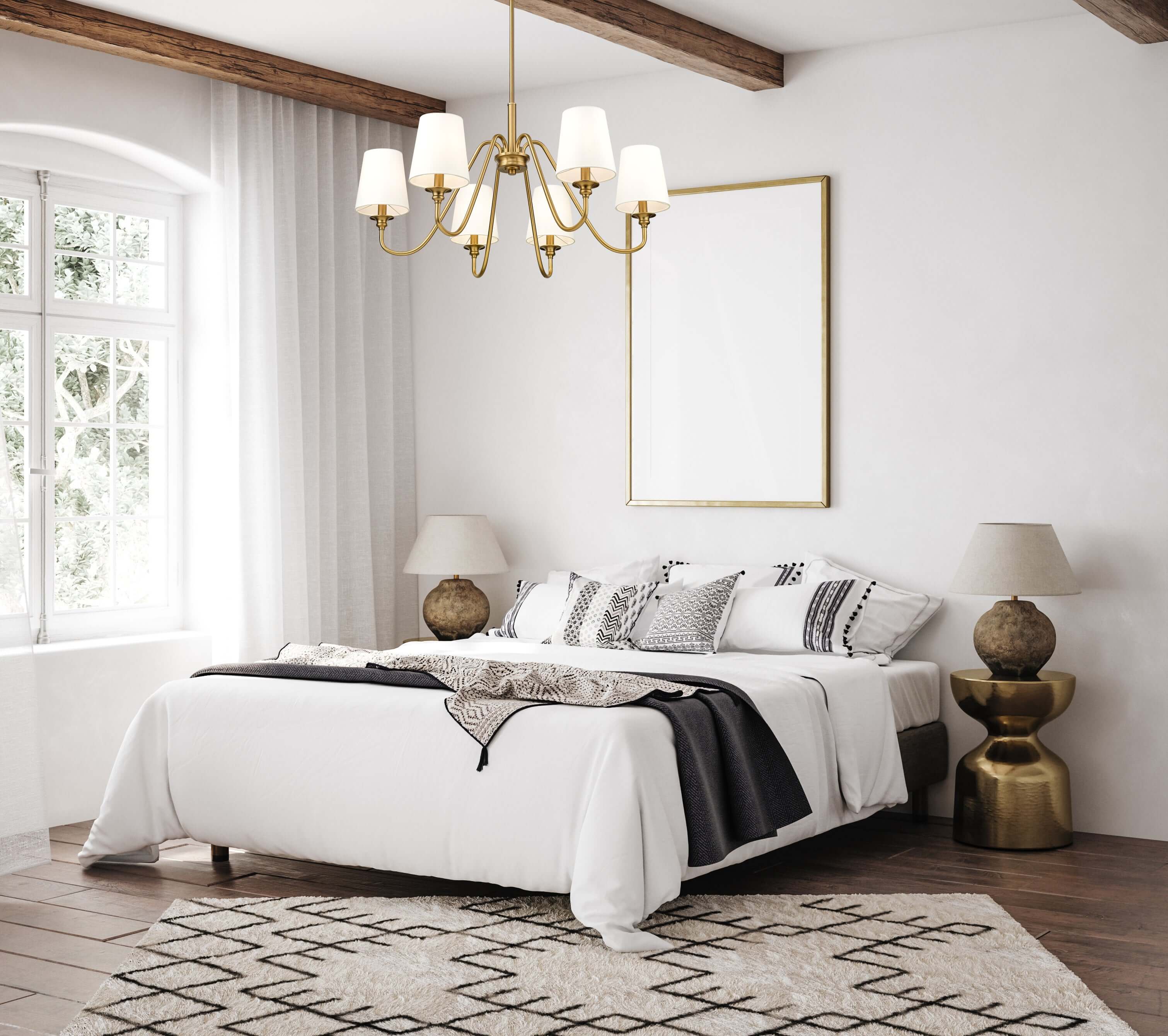 Gianna 6 Light Chandelier Modern Gold