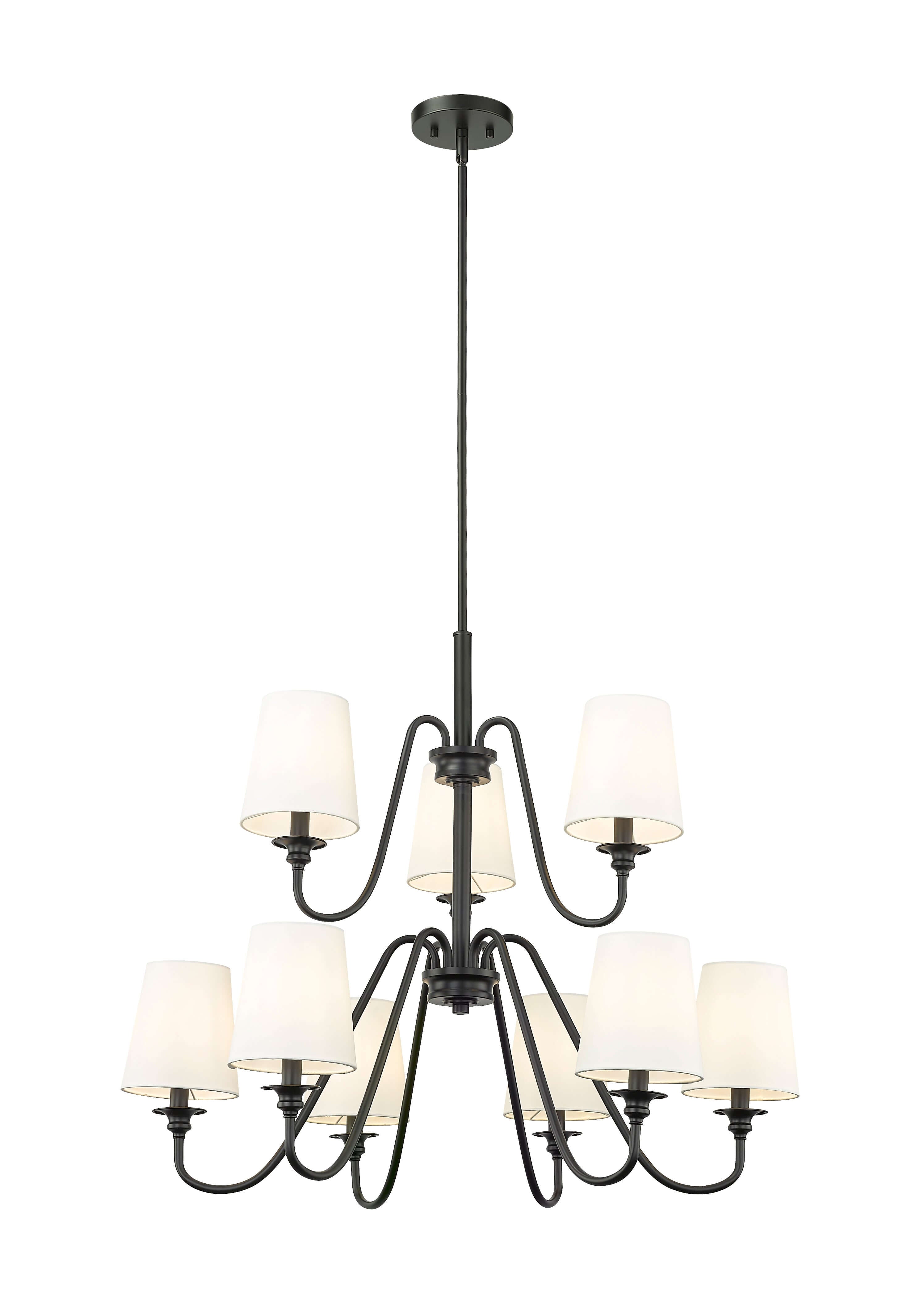 Gianna 9 Light Chandelier Matte Black