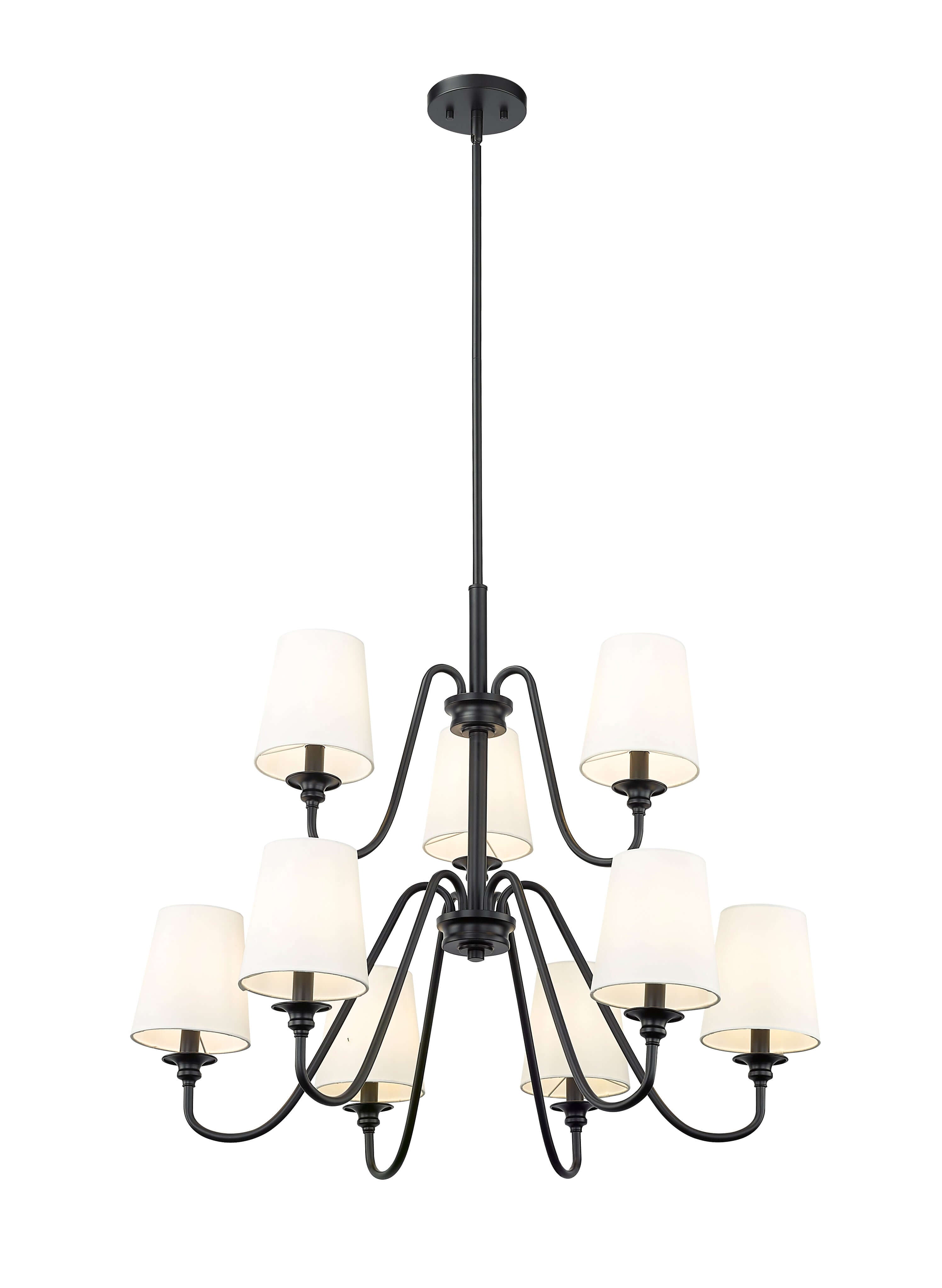 Gianna 9 Light Chandelier Matte Black