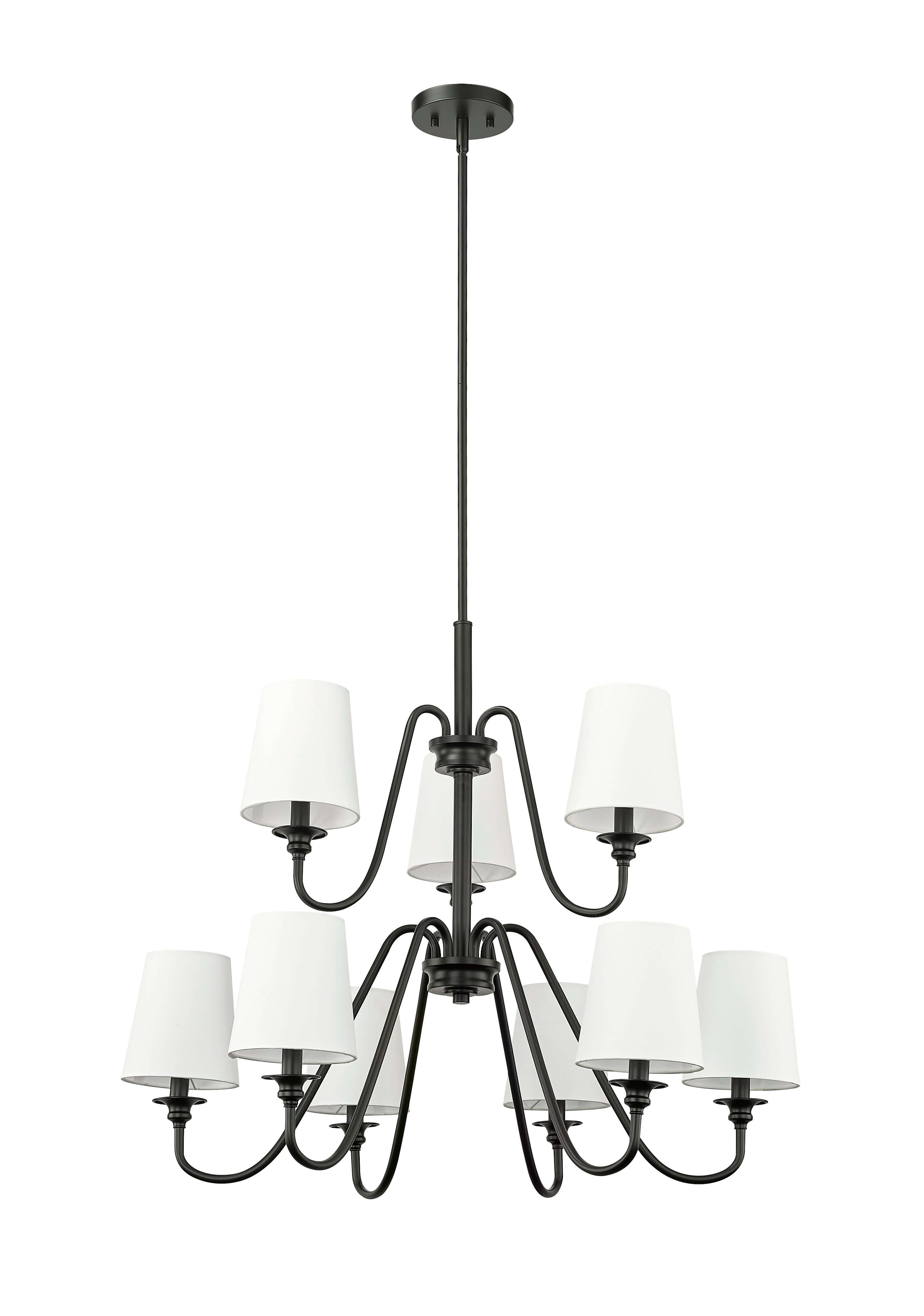 Gianna 9 Light Chandelier Matte Black